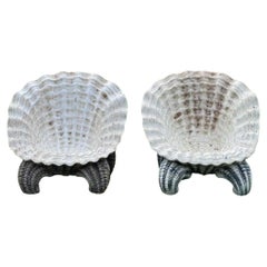 Ensemble de 4 chaises de jardin Shell Grotto, 20e siècle