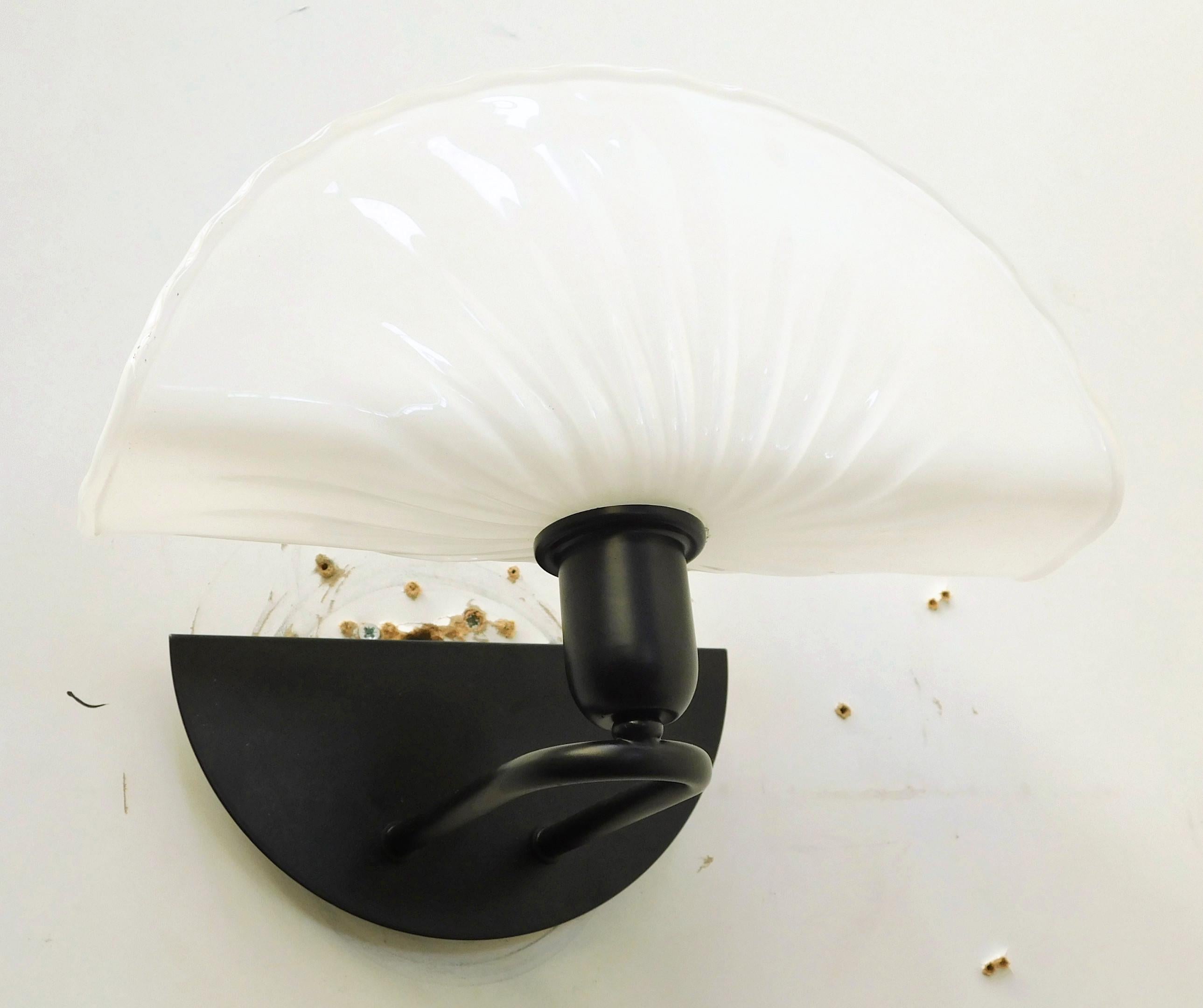 Powder-Coated Pair of Shell Sconces by VeArt