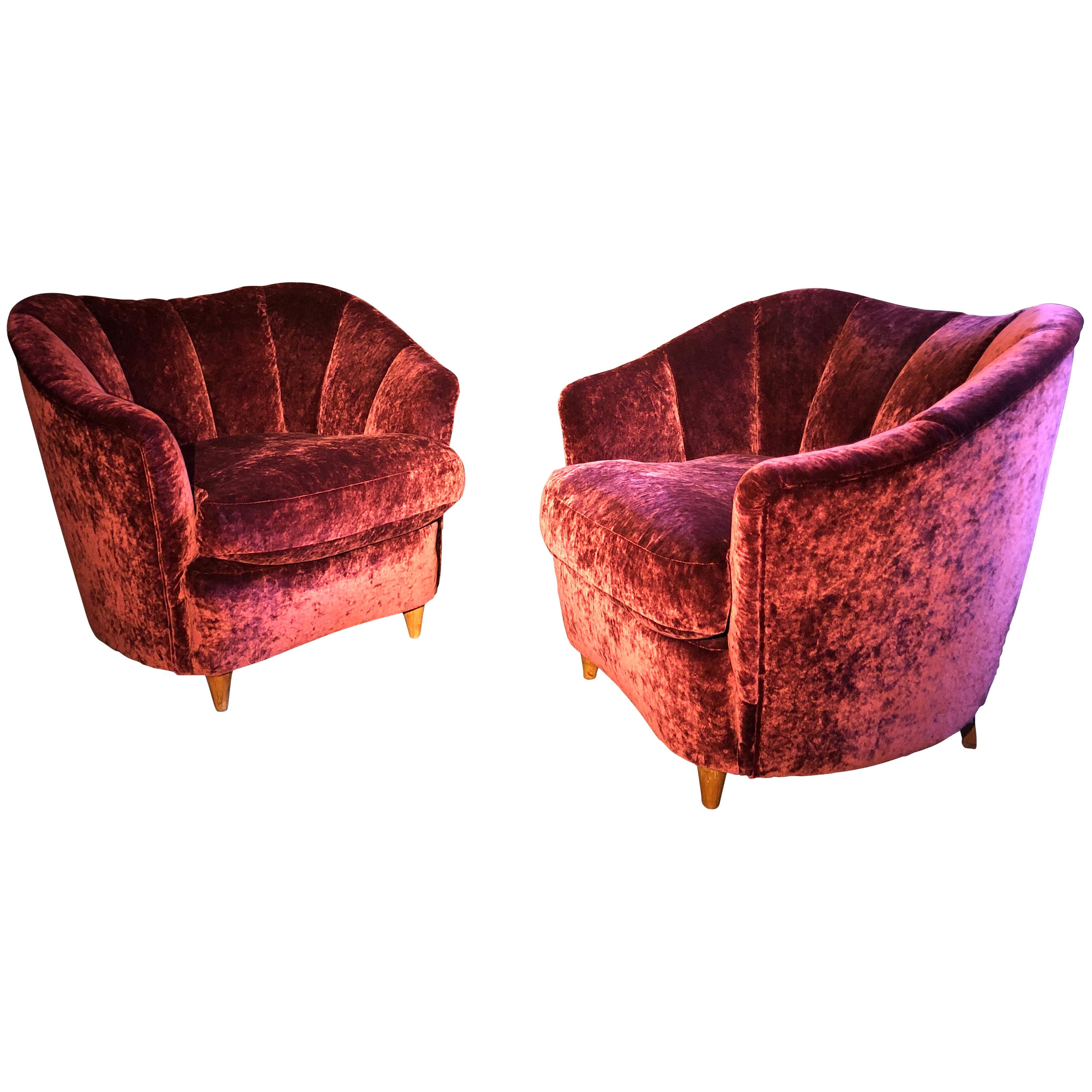 Pair of Shell-Shaped Armchairs For Sale