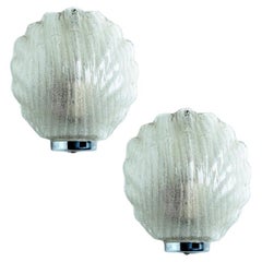 Pair of Shell Shaped Glass Wall Lights, Limburg, Germany