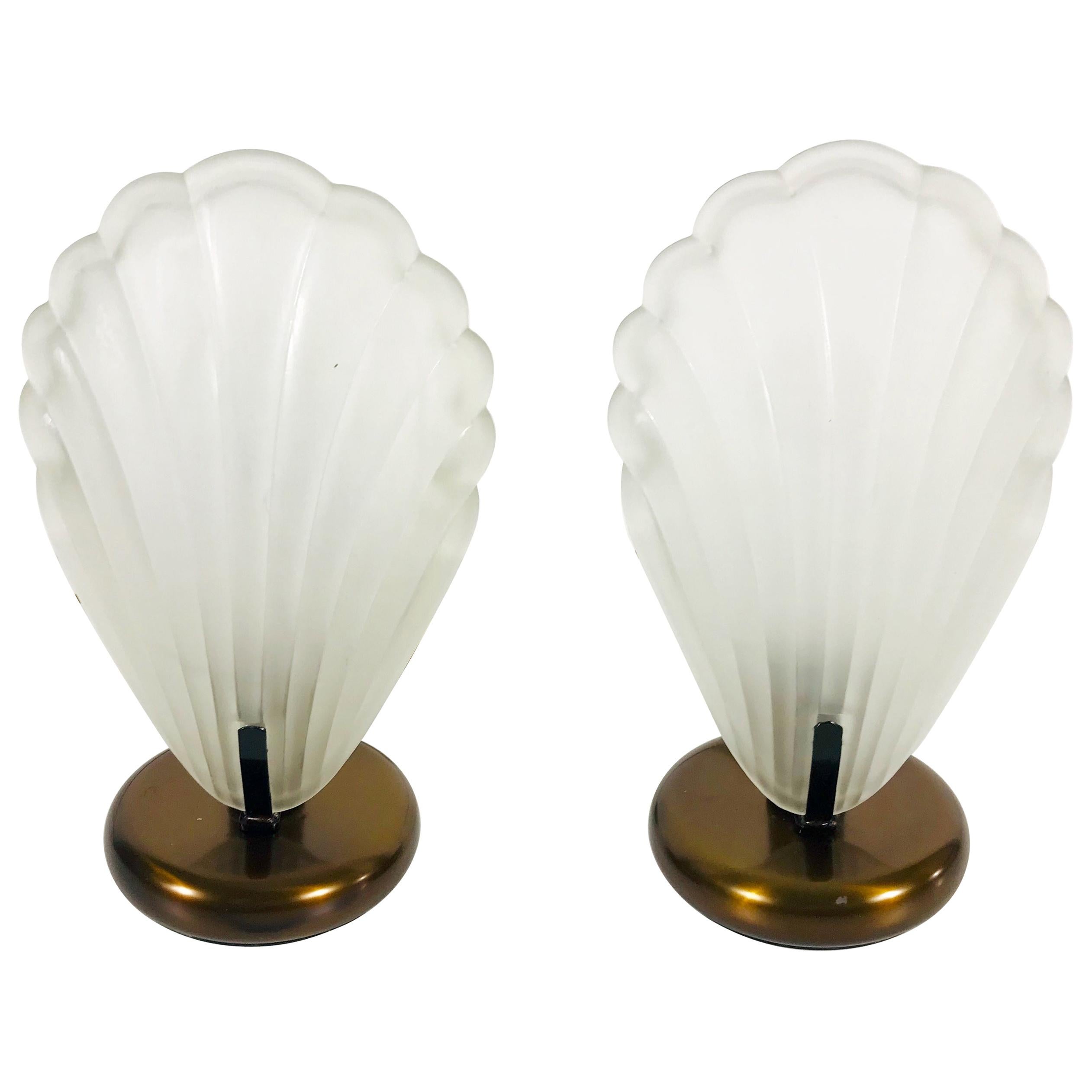 Pair of Shell Shaped Table Lamps by AF Cinquanta, 1980s