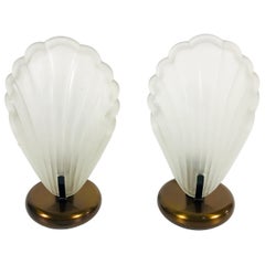 Pair of Shell Shaped Table Lamps by AF Cinquanta, 1980s