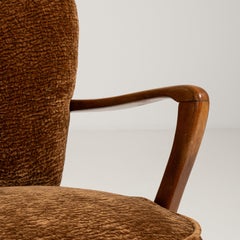 Pair of Shellback Upholstered Armchairs