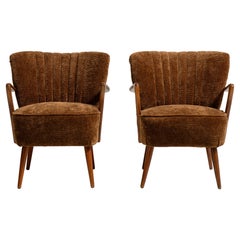 Pair of Shellback Upholstered Armchairs