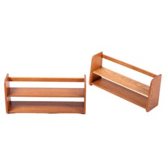 Pair of Shelves in Solid Oak, Made in Denmark 1960s