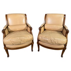 Pair of Shepherdesses Chairs in St. Dominique Blond Mahogany