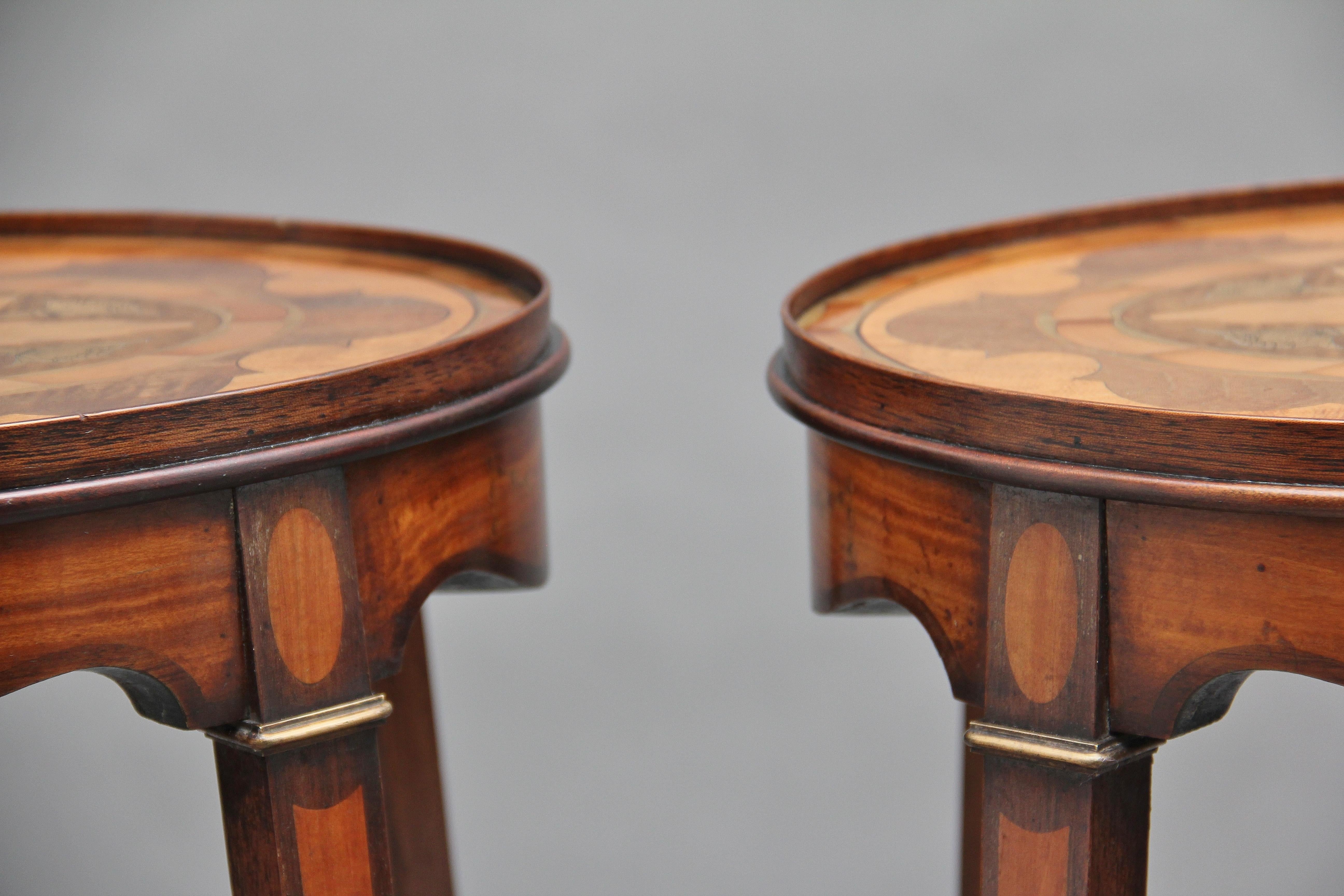 Pair of Sheraton Revival Mahogany and Inlaid Urn Stands For Sale 8