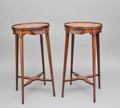Pair of Sheraton Revival Mahogany and Inlaid Urn Stands