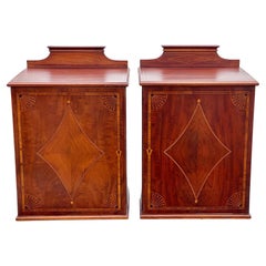 Used Pair of Sheraton Revival Small Locking Cabinets