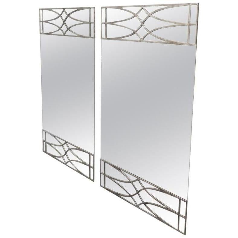 Pair of Contemporary Silvered Mirrors For Sale