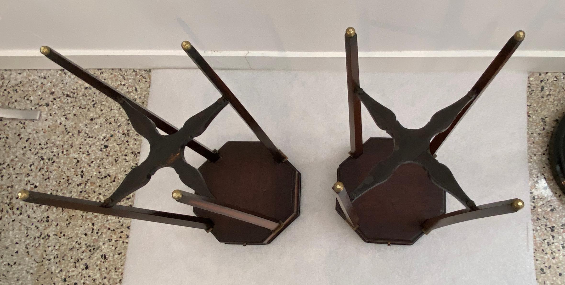 Pair of Sheraton Style Marquetry Tables 8
