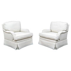 Pair Of Sherrill Furiture Upholstered Swivel Chairs