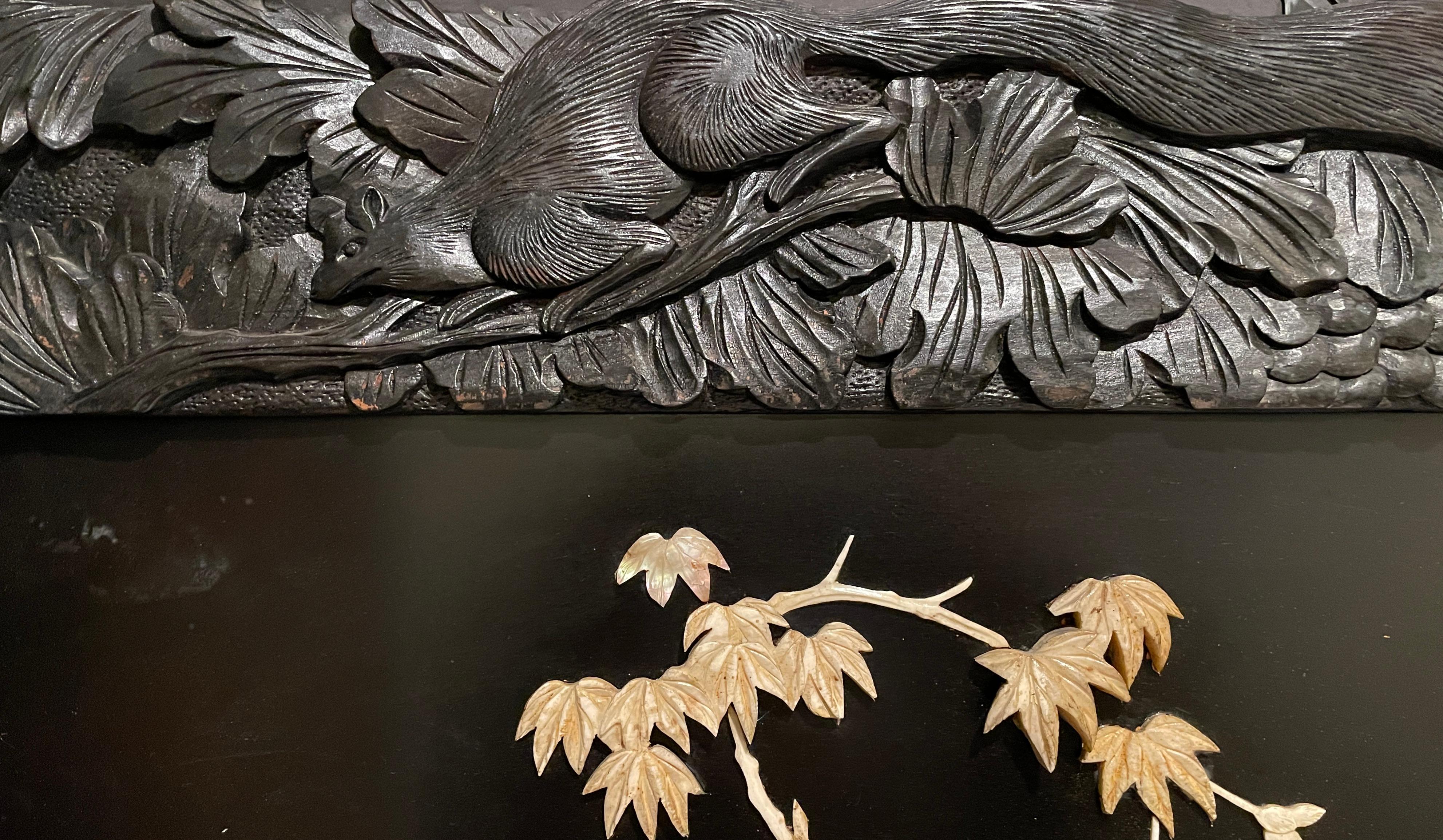 Pair Of Shibayama Carved Figural Panels 1