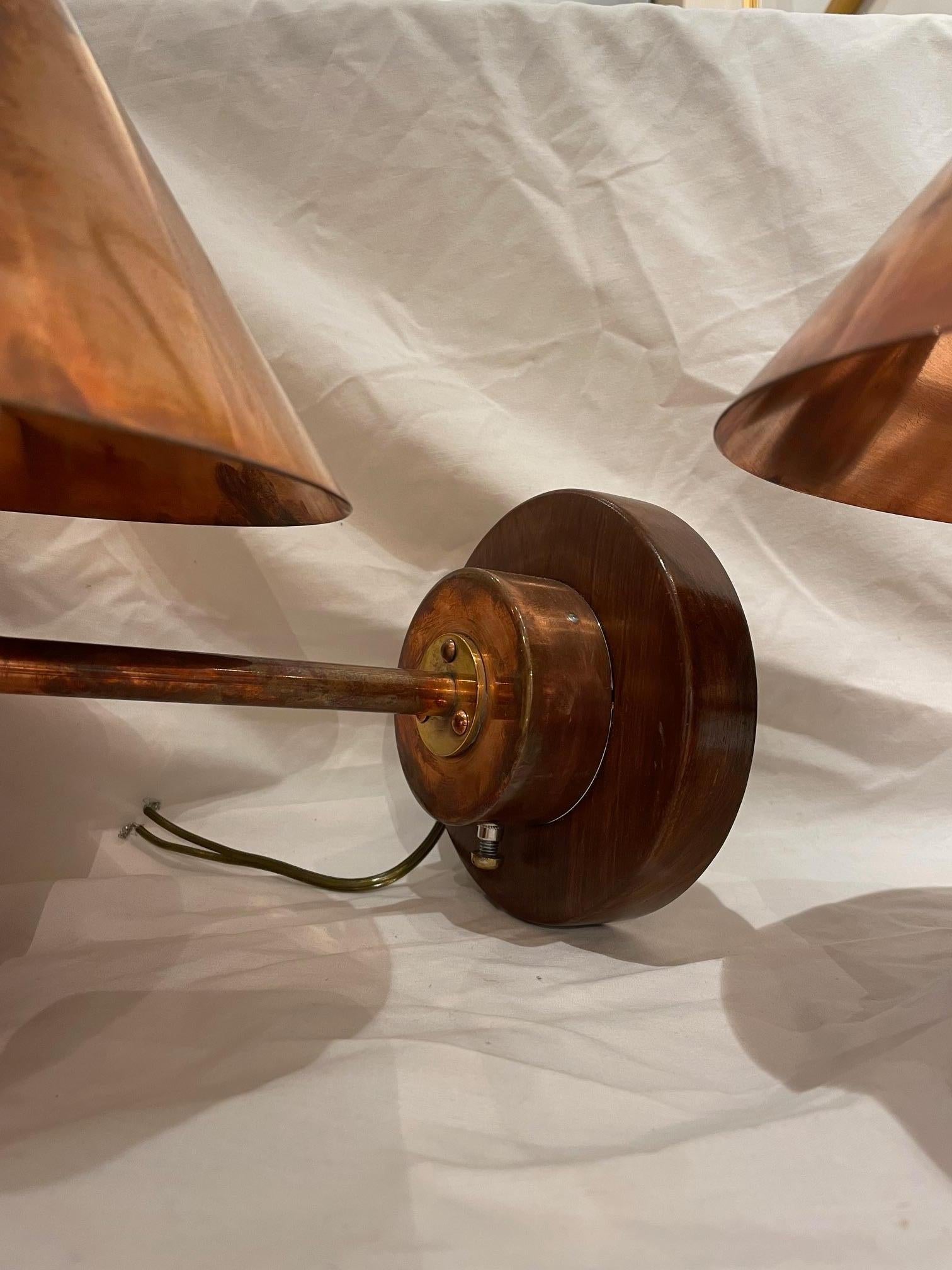 Pair of Ship's Copper Bunk Wall Lights, 1970's For Sale 1