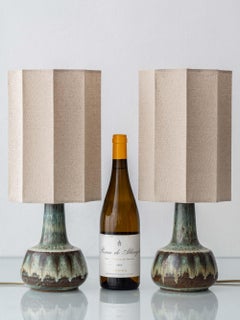 Pareja de lámparas de mesa Søholm Stentøj, gres esmaltado orgánico moderno, años 60