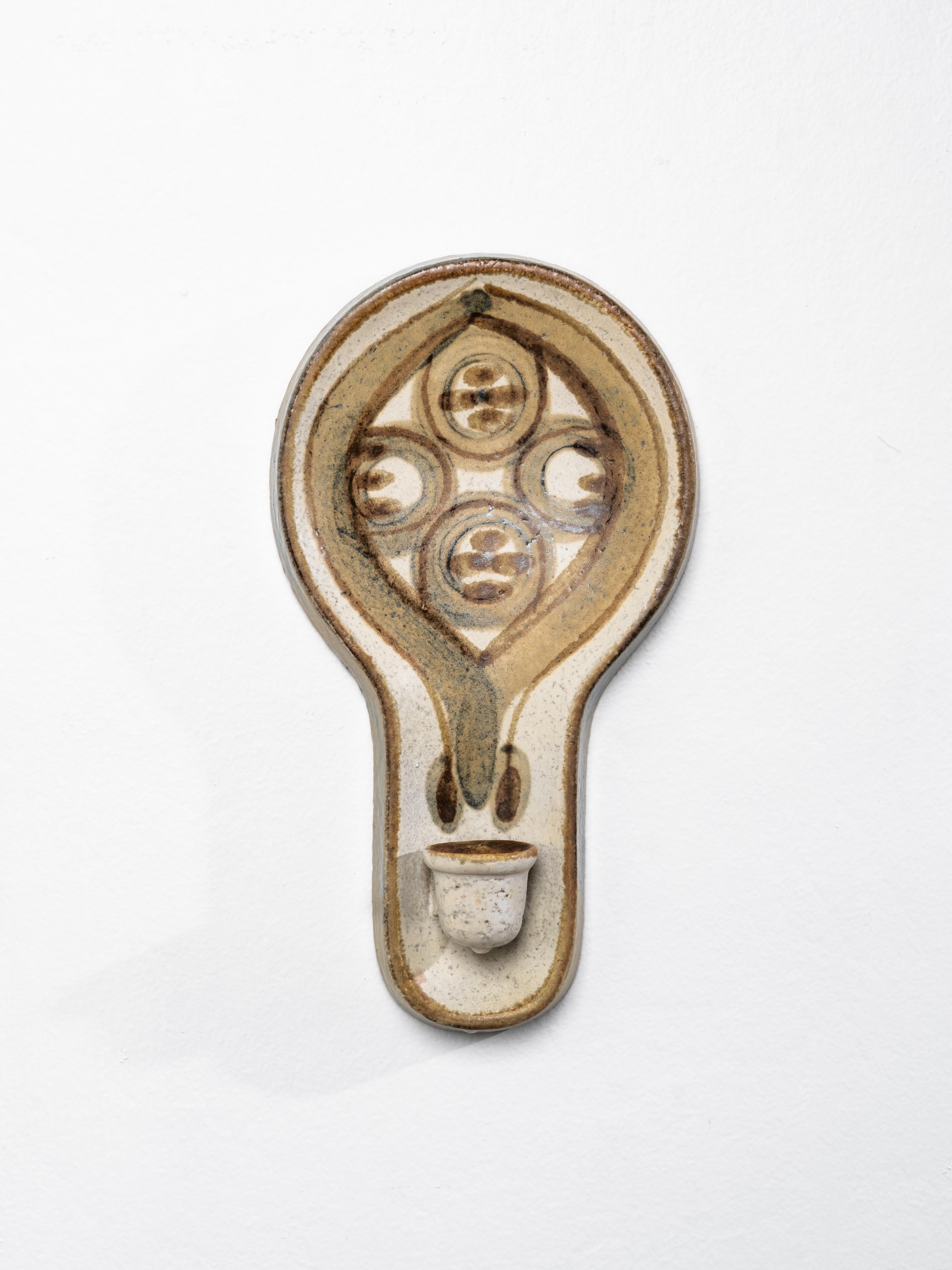 Glazed Pair of Søholm Wall Candle Sconces by Backhausen & Brandborg, 1970s For Sale