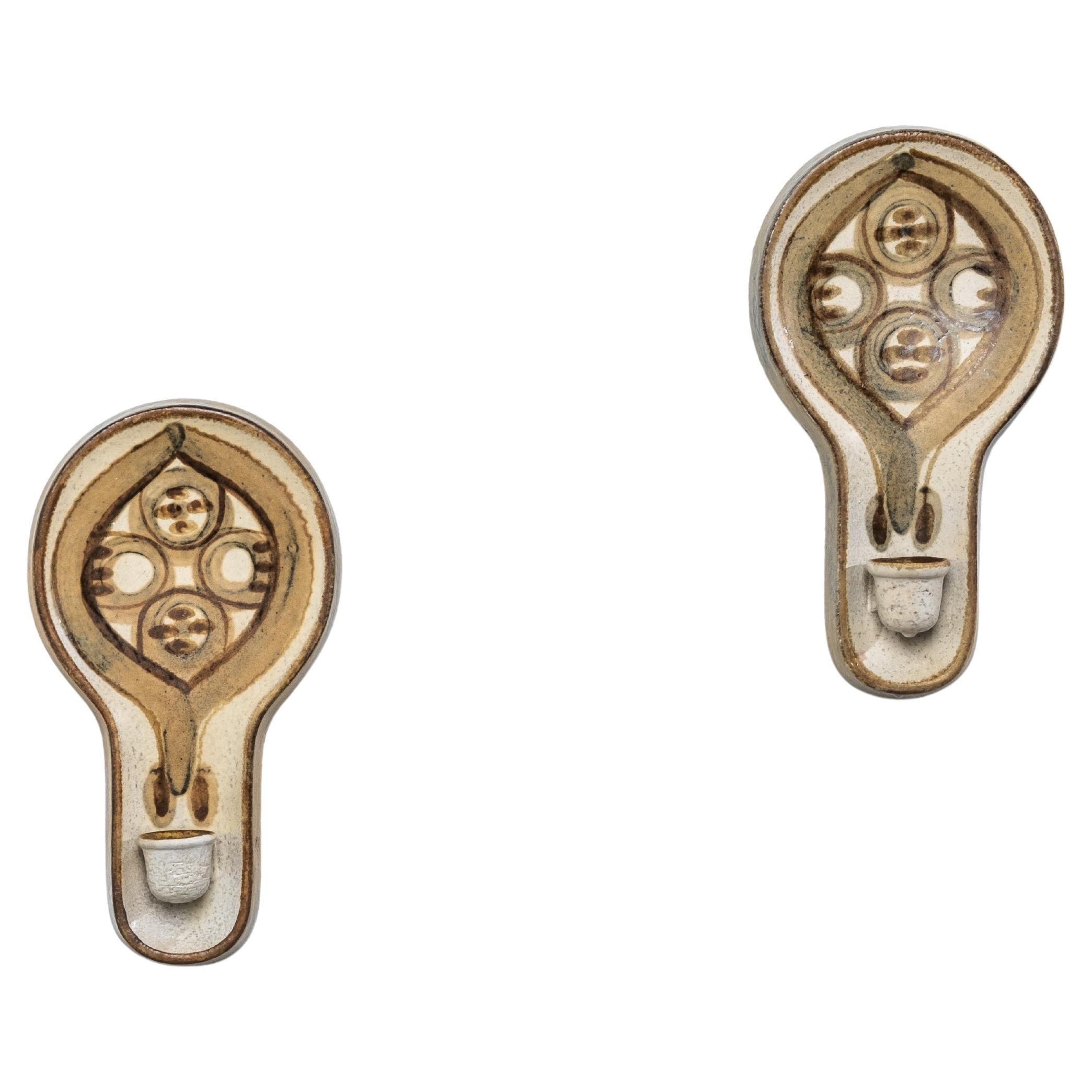 Pair of Søholm Wall Candle Sconces by Backhausen & Brandborg, 1970s For Sale