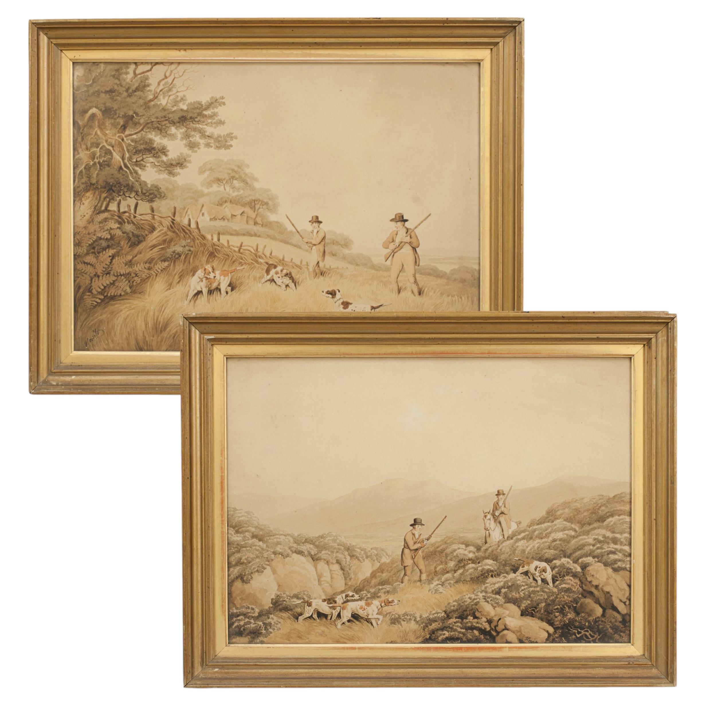 Pair Of Shooting Paintings By Samuel Howitt For Sale