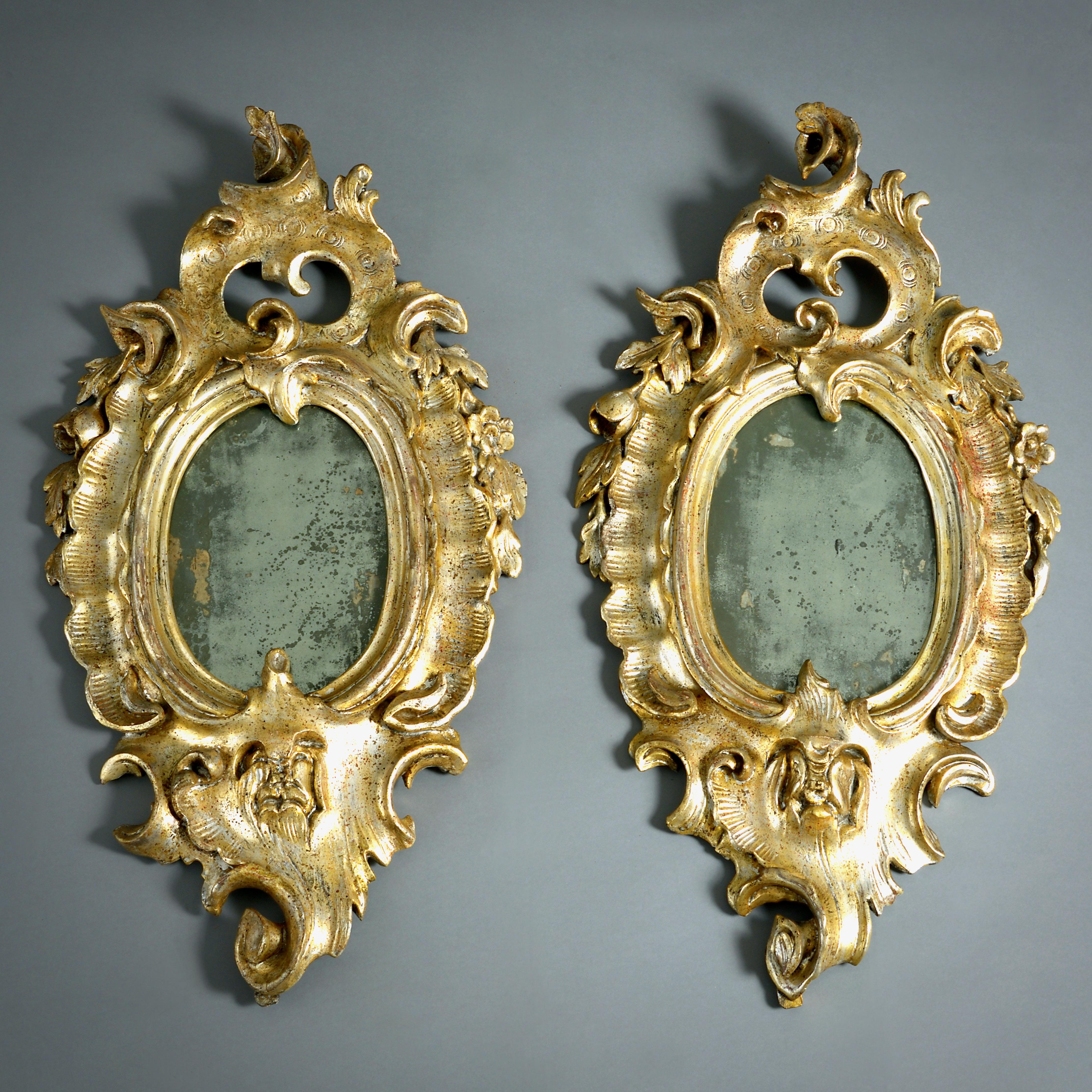 A FINE PAIR OF SICILIAN LACCA A MECCA GIRANDOLES, CIRCA 1730.

Original decoration and plates.