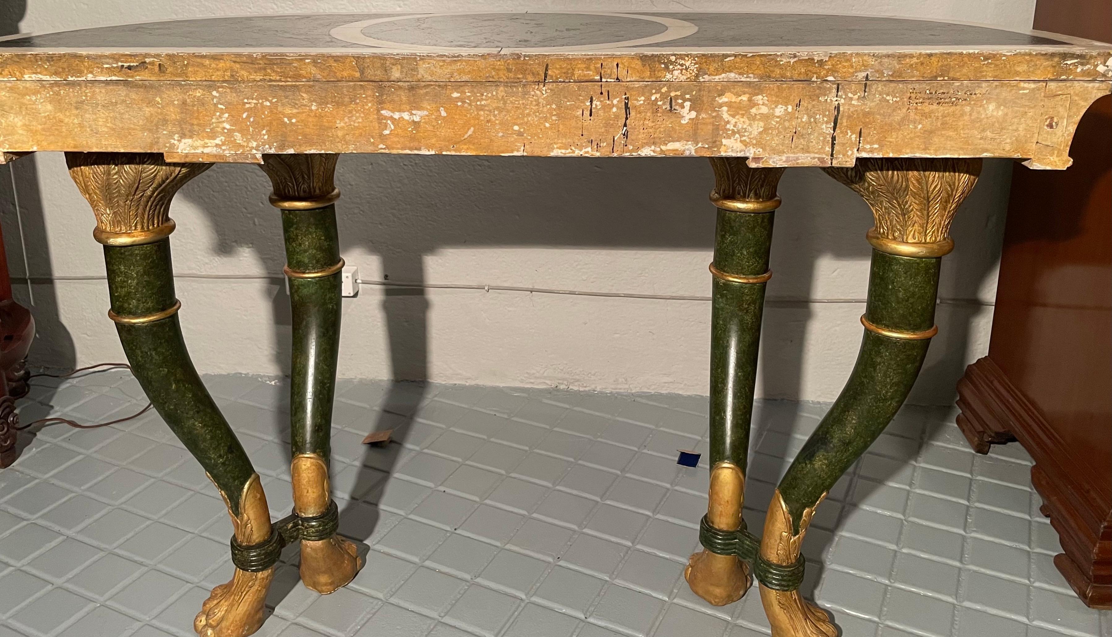 Pair of Sicilians Consoles Made of Wood with Gilding and Stucco, 19th Century For Sale 7