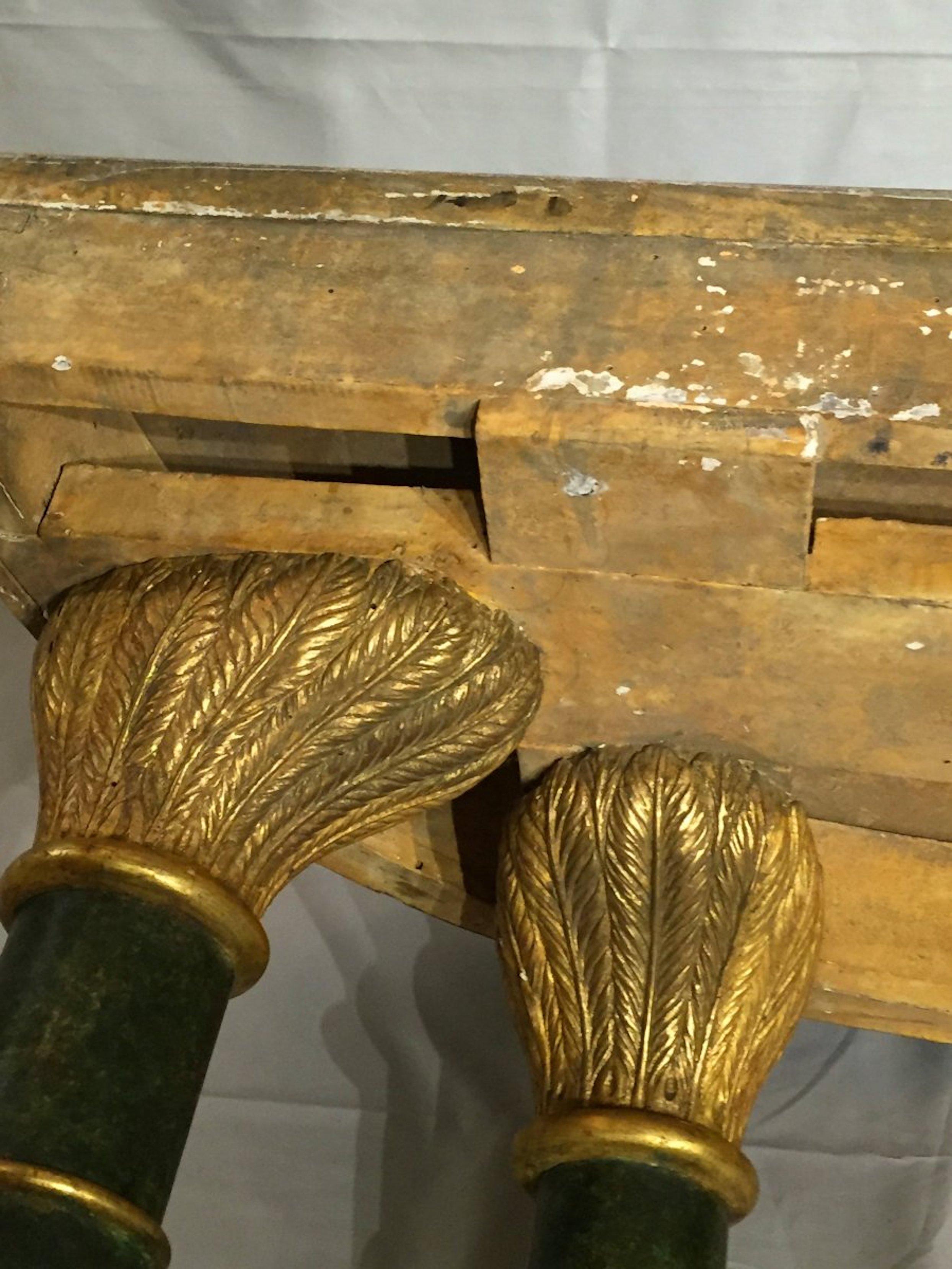 Pair of Sicilians Consoles Made of Wood with Gilding and Stucco, 19th Century For Sale 10