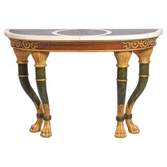 Pair of Sicilians Consoles Made of Wood with Gilding and Stucco, 19th Century