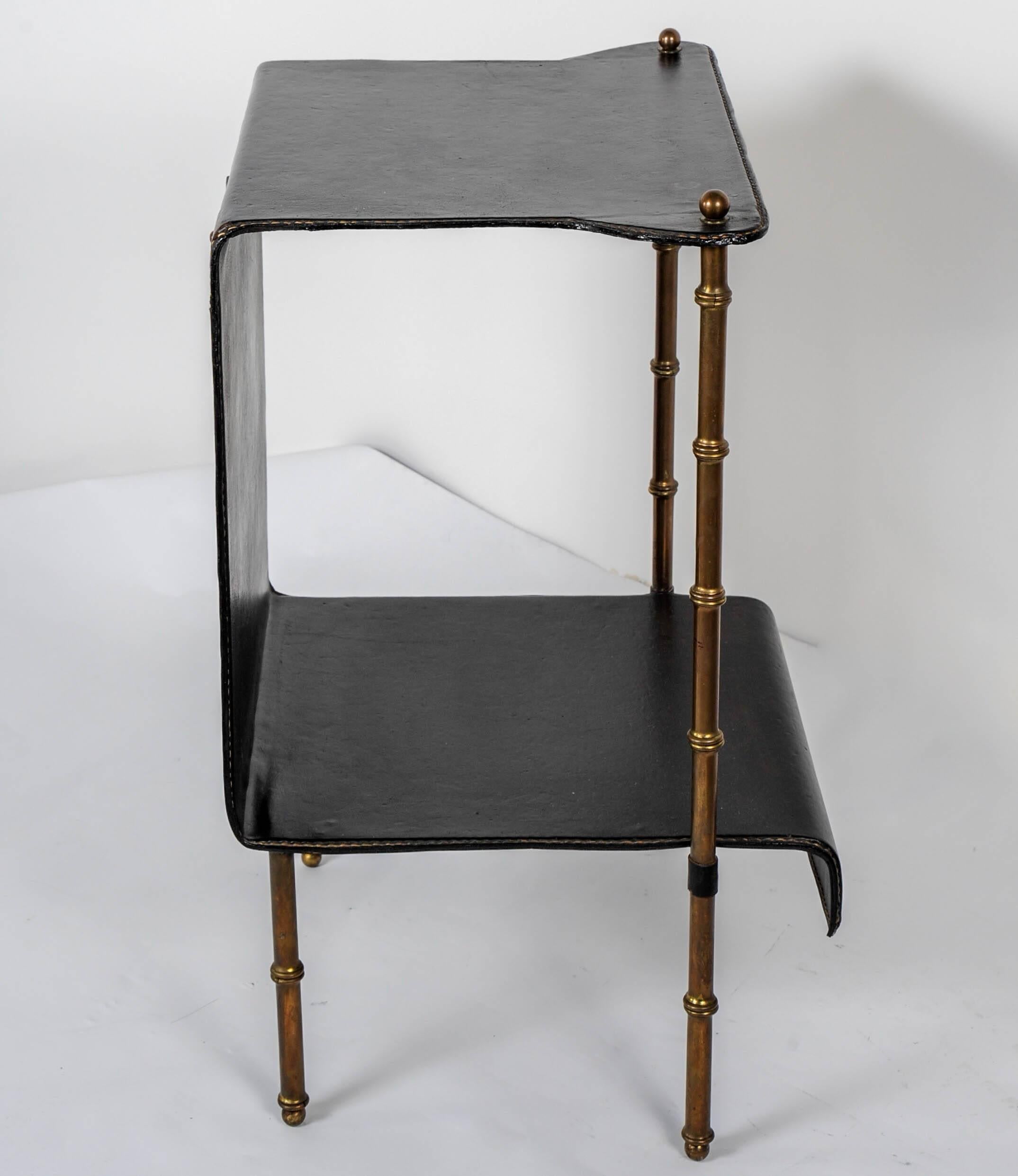 Pair of Side bed tables by Jacques Adnet 1