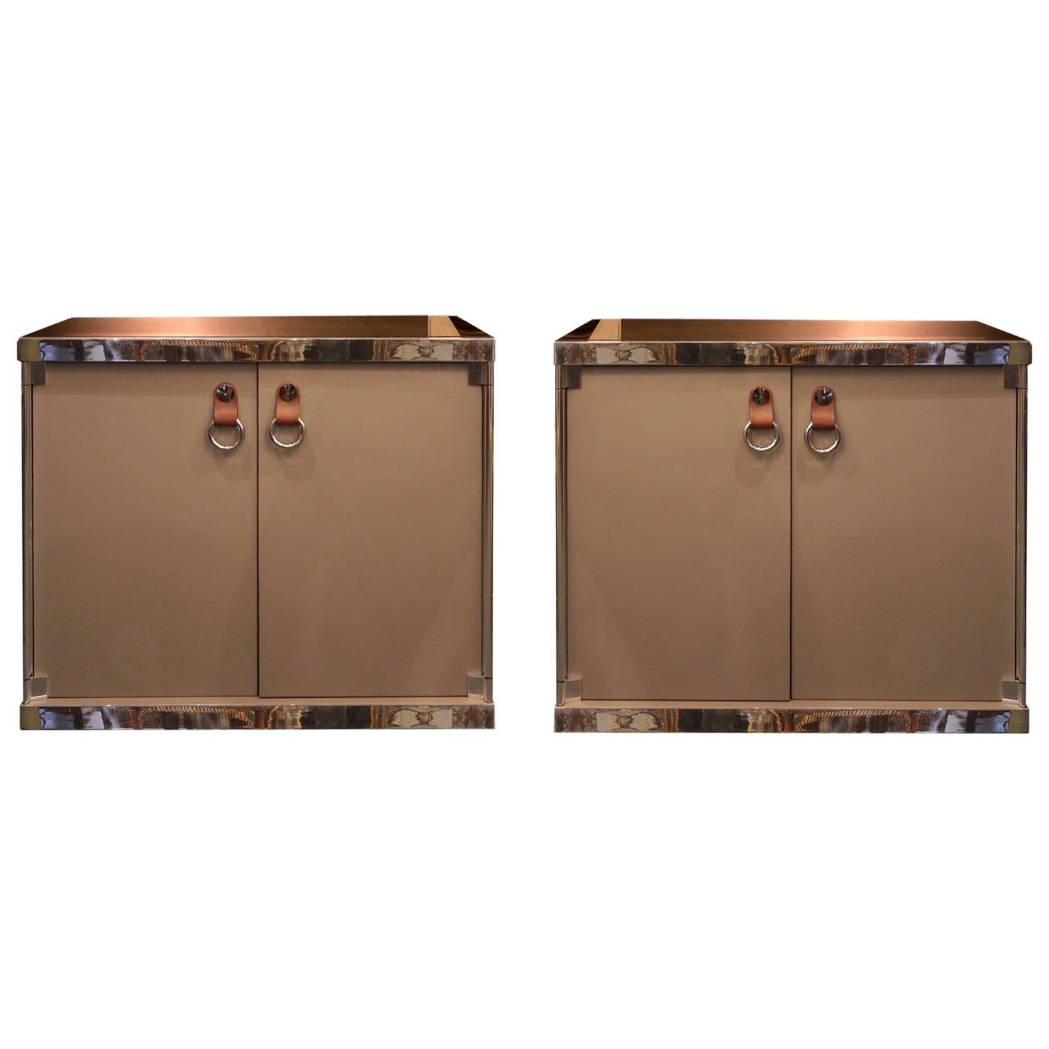 Pair of Side Cabinets by Guido Faleschini for Hermès, Italy, circa 1970