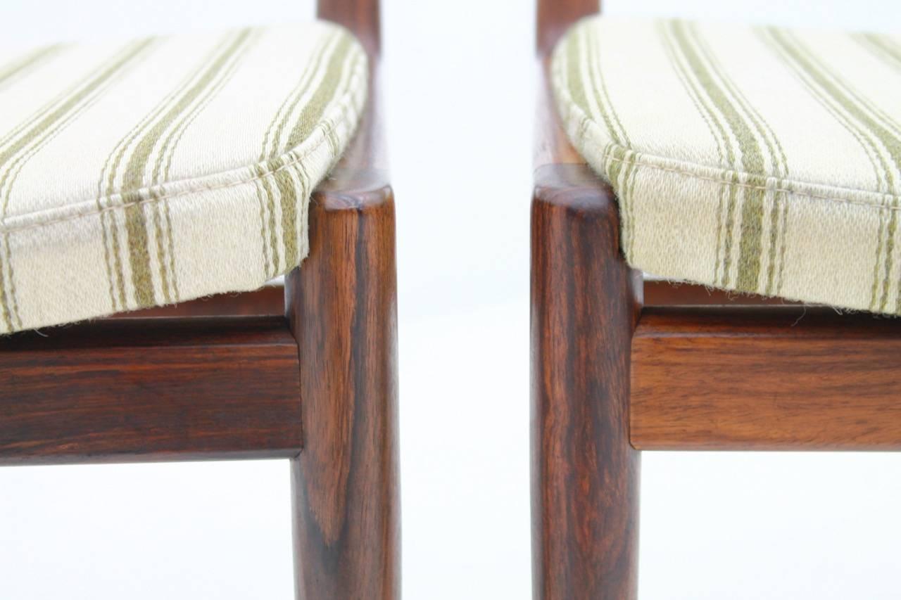 Fabric Pair of Side Chairs by Kai Lyngfeldt-Larsen for Søren Willadsen, Denmark, 1960s For Sale