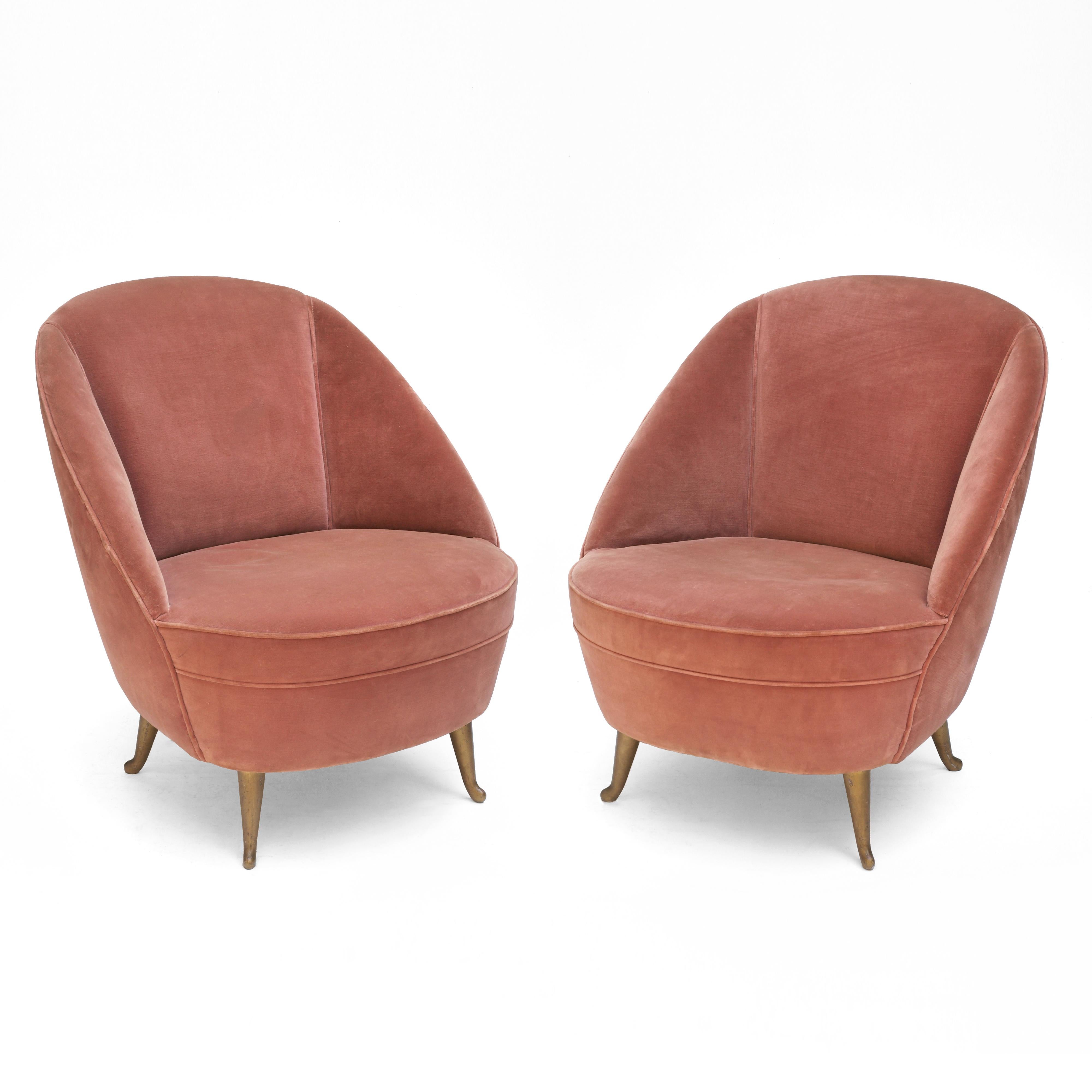 Italian Pair of Side Chairs for I.S.A Bergamo, 1950s