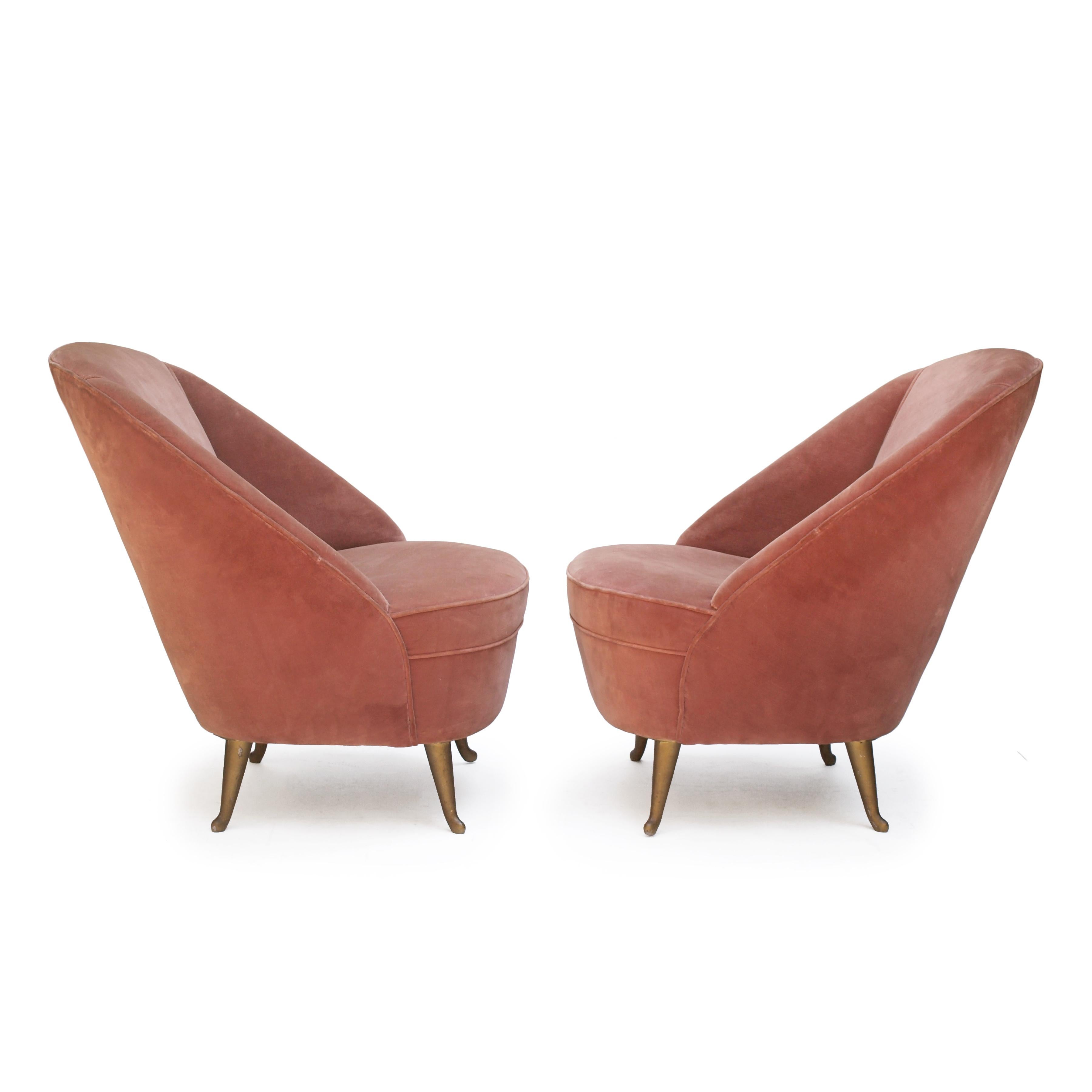 Mid-20th Century Pair of Side Chairs for I.S.A Bergamo, 1950s