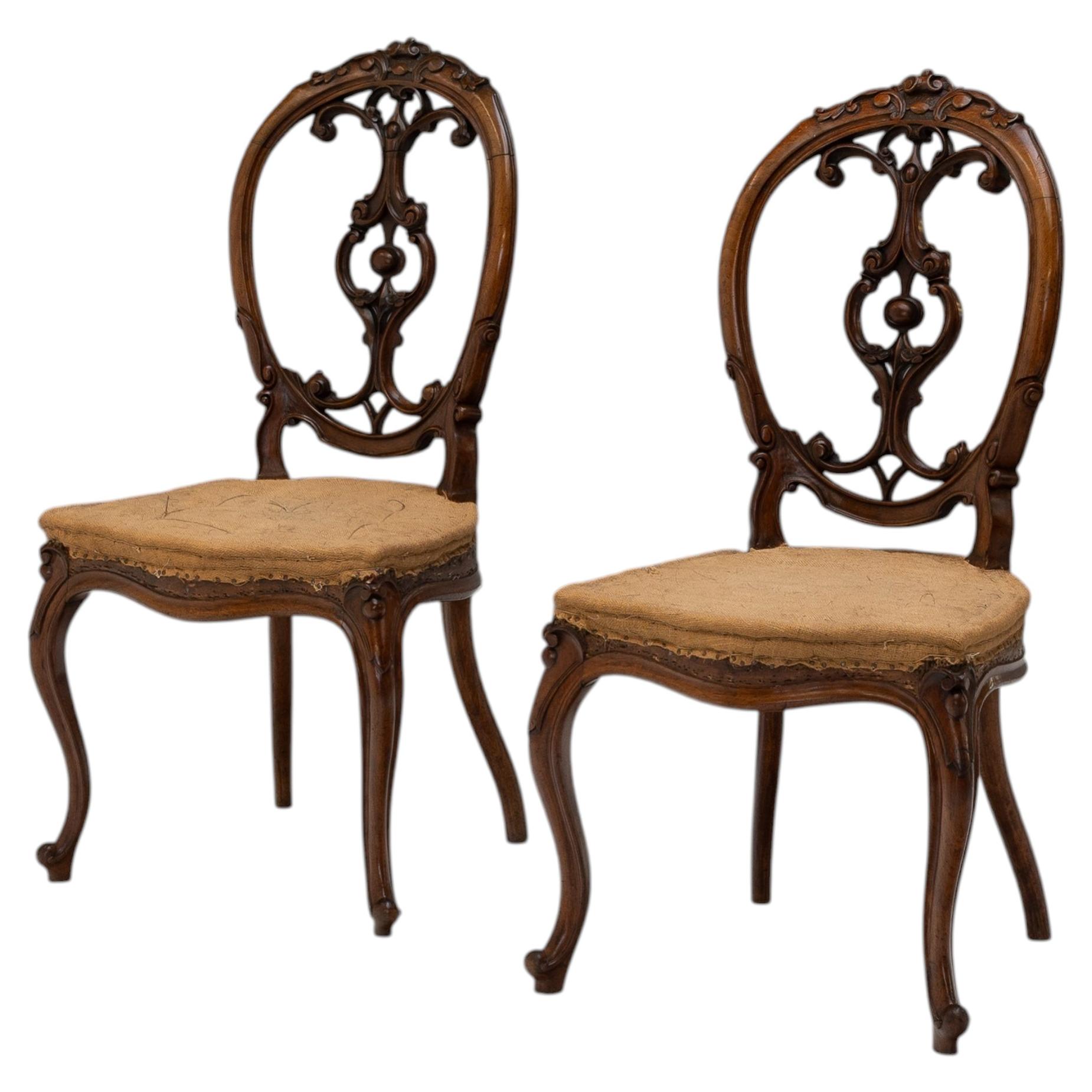 Pair of Side Chairs For Sale