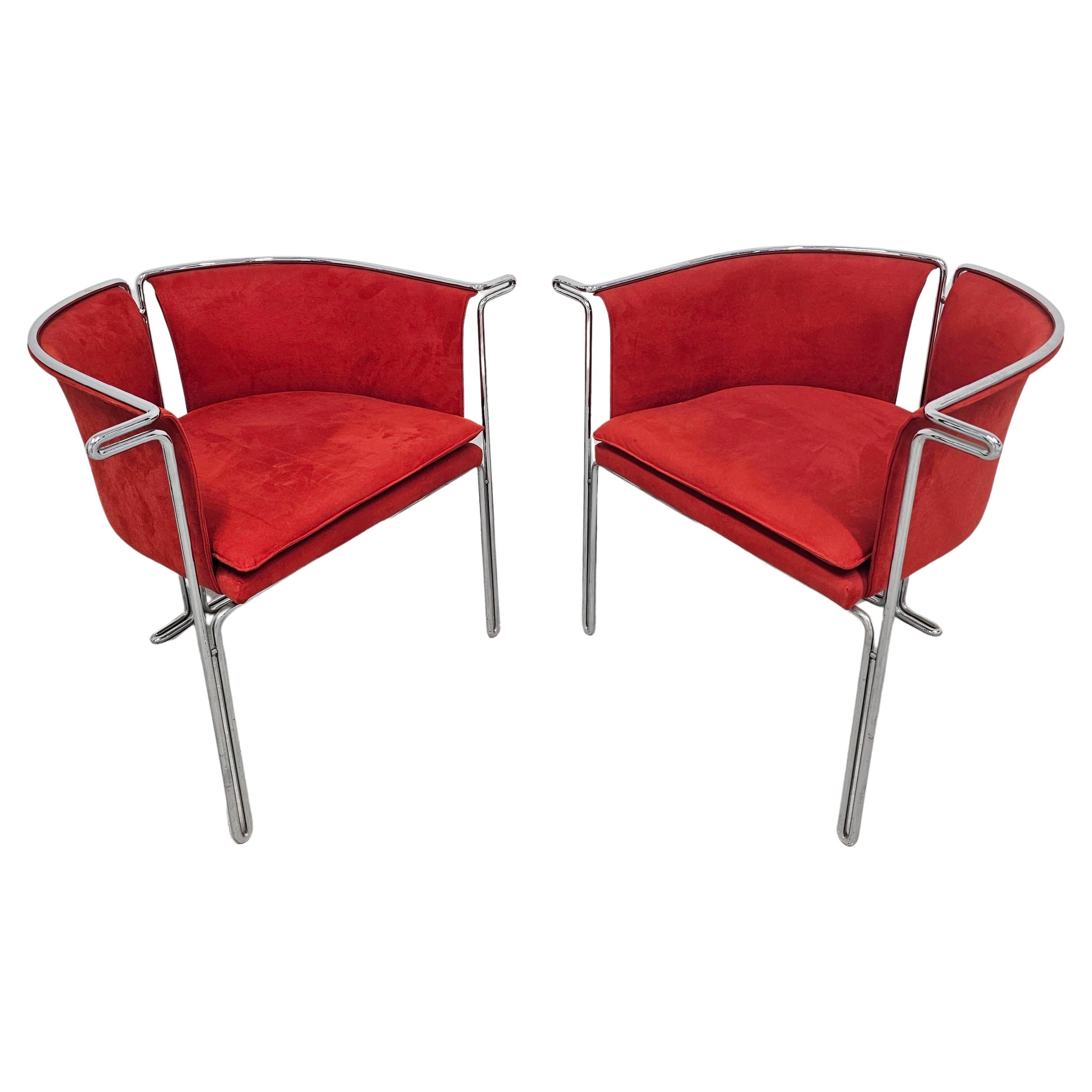Paire de chaises d'appoint de la série Entelechy de John Portman pour Saporiti