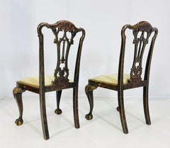 Pair of Side Chairs With Gold Gilt & Claw Foot Details, Circa 1940's