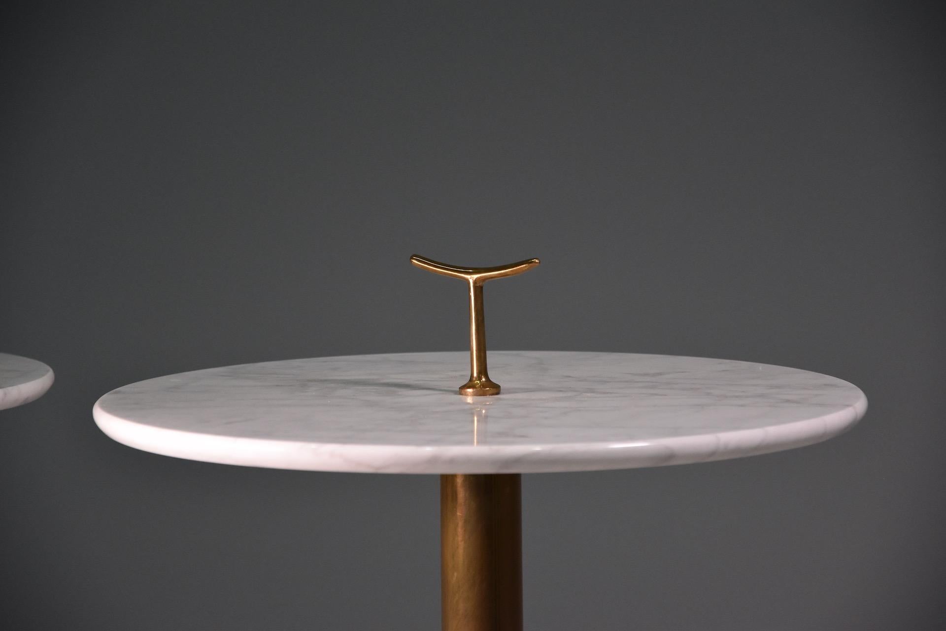 Pair of Side Coffee Table in Brass by Osvaldo Borsani, 1950 4