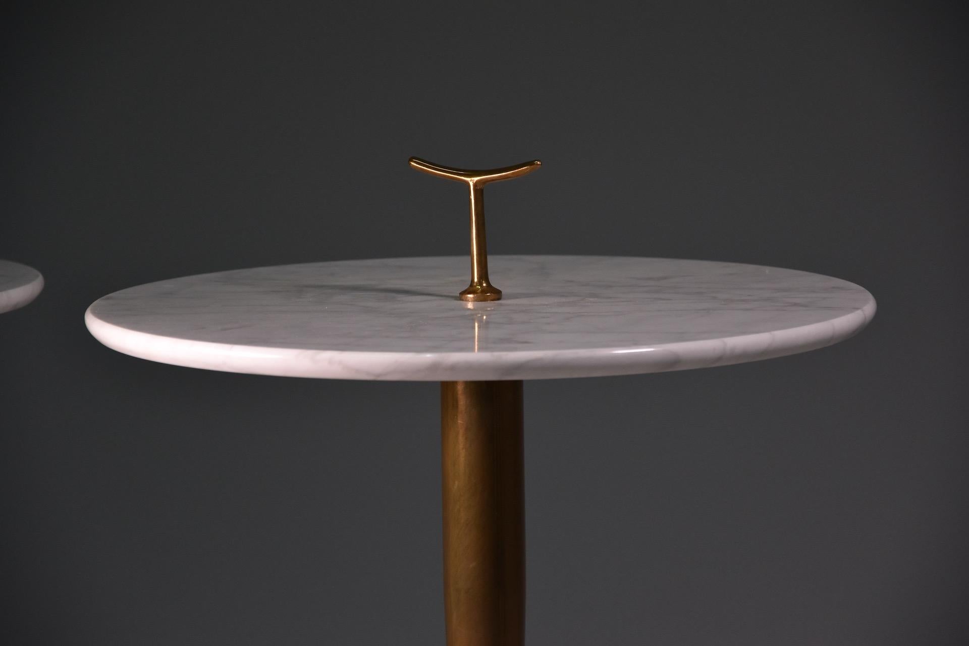 Pair of Side Coffee Table in Brass by Osvaldo Borsani, 1950 5
