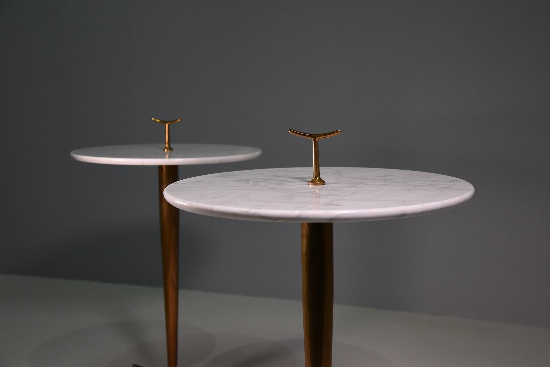 Pair of Side Coffee Table in Brass by Osvaldo Borsani, 1950 7
