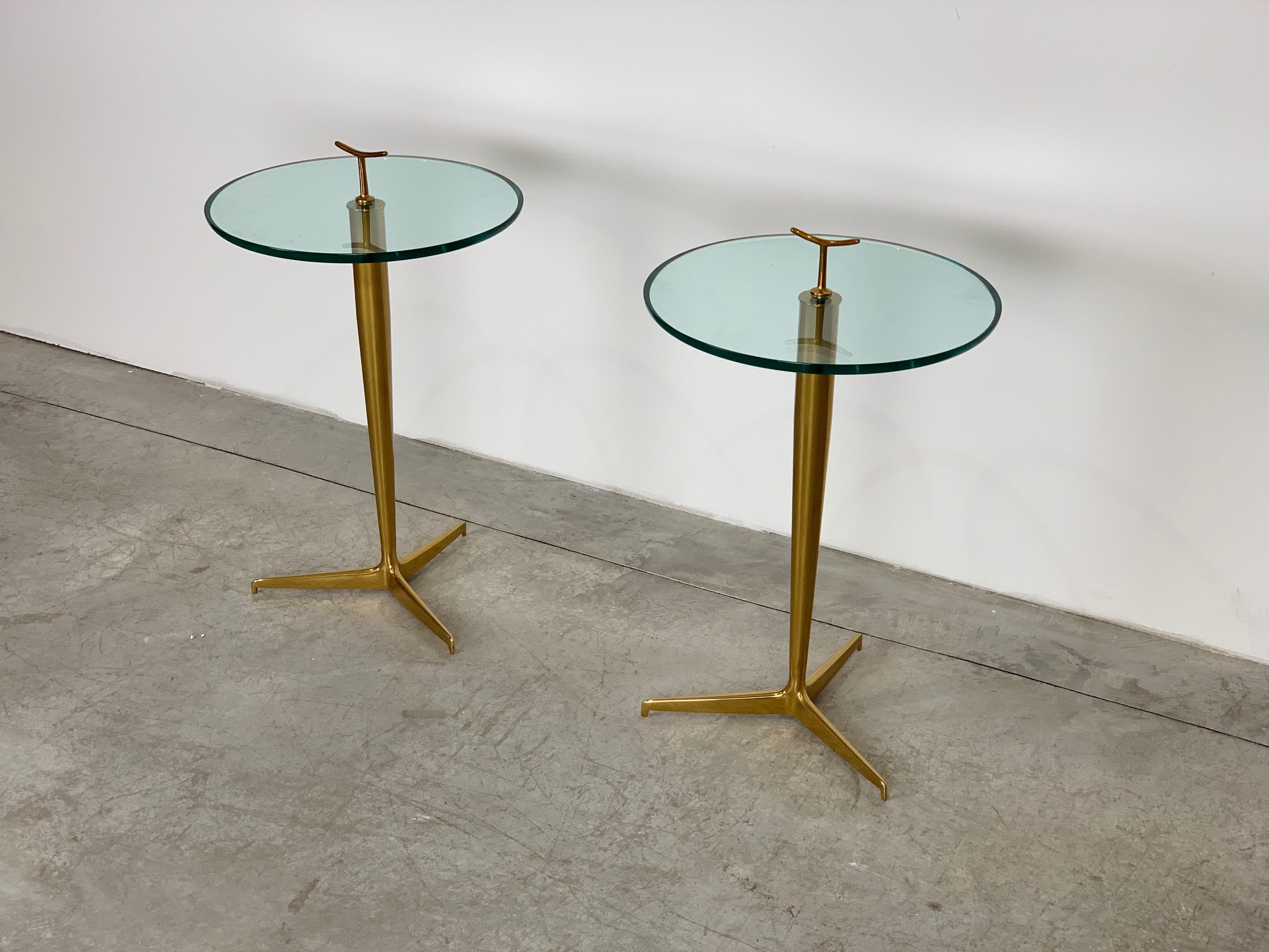Pair of Side Coffee Table in Brass by Osvaldo Borsani, 1950 In Excellent Condition In Rovereta, SM