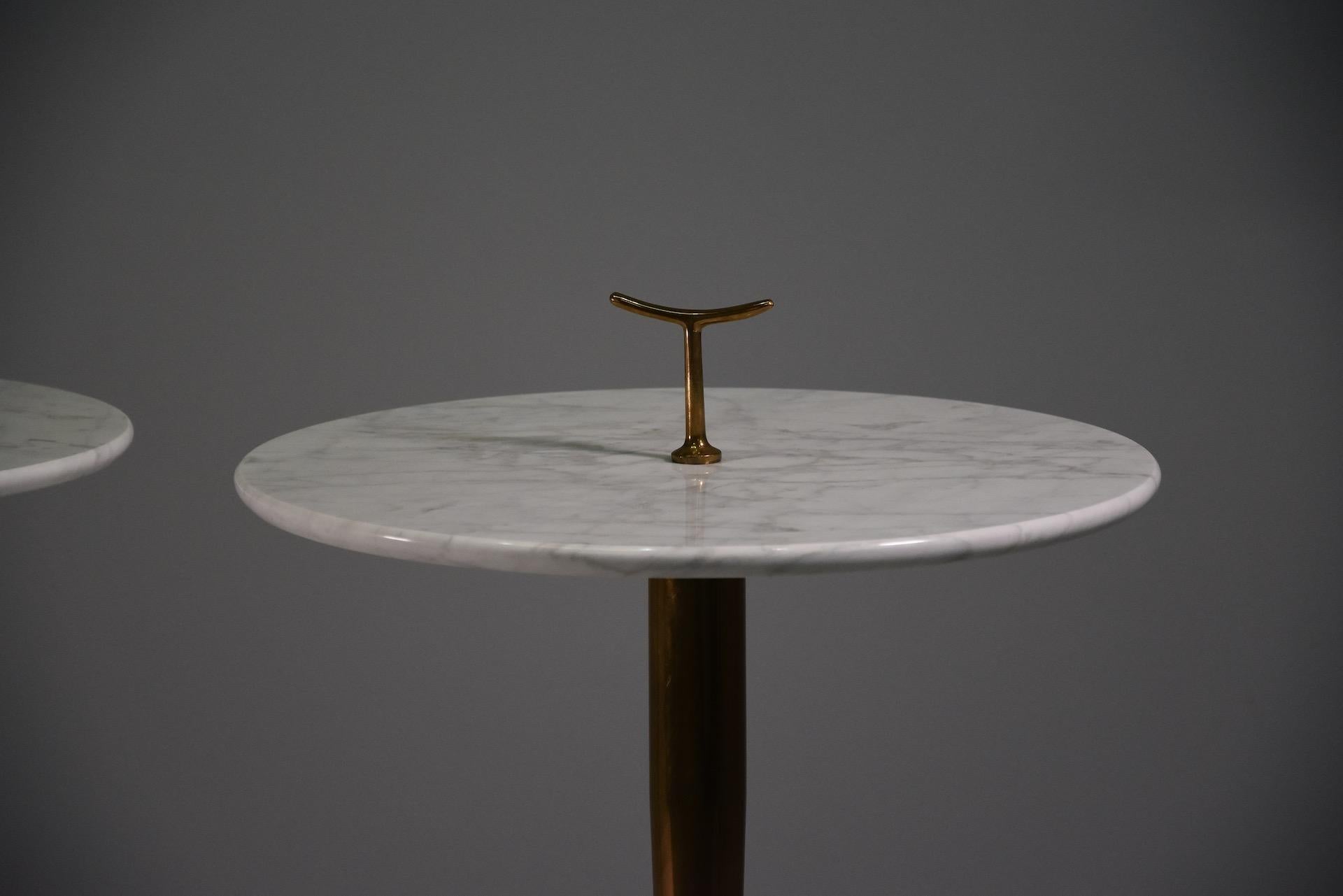 20th Century Pair of Side Coffee Table in Brass by Osvaldo Borsani, 1950