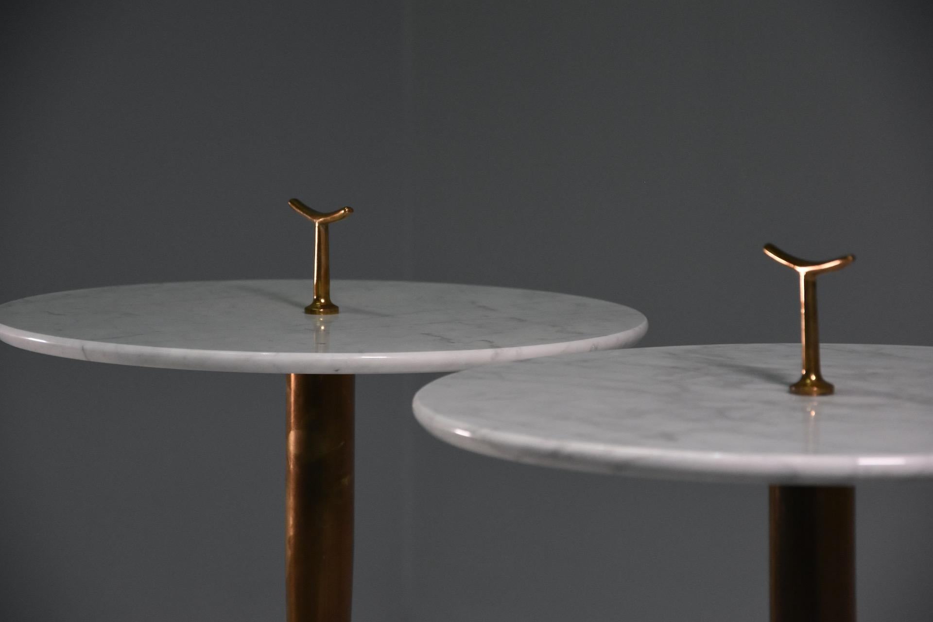 Pair of Side Coffee Table in Brass by Osvaldo Borsani, 1950 3