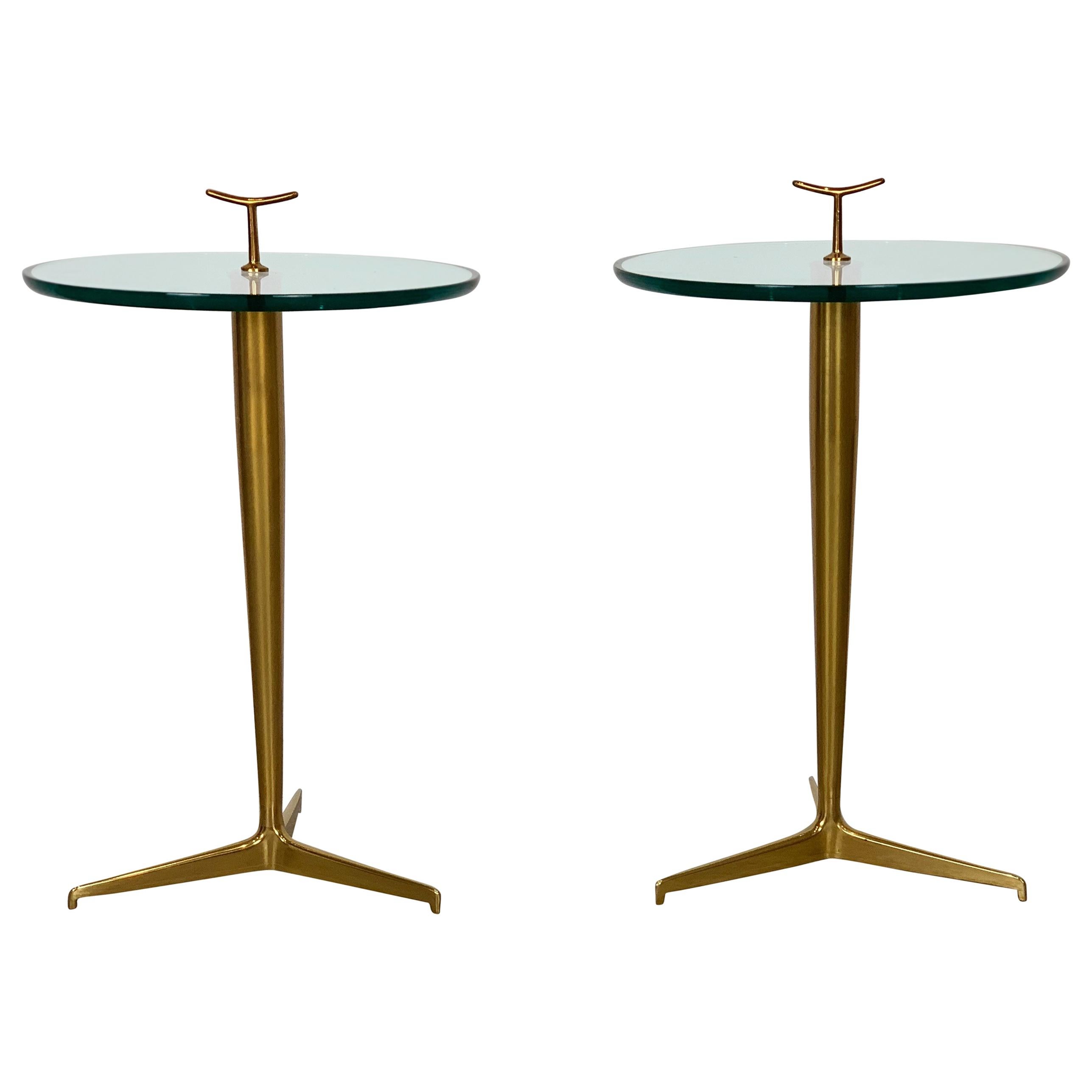 Pair of Side Coffee Table in Brass by Osvaldo Borsani, 1950