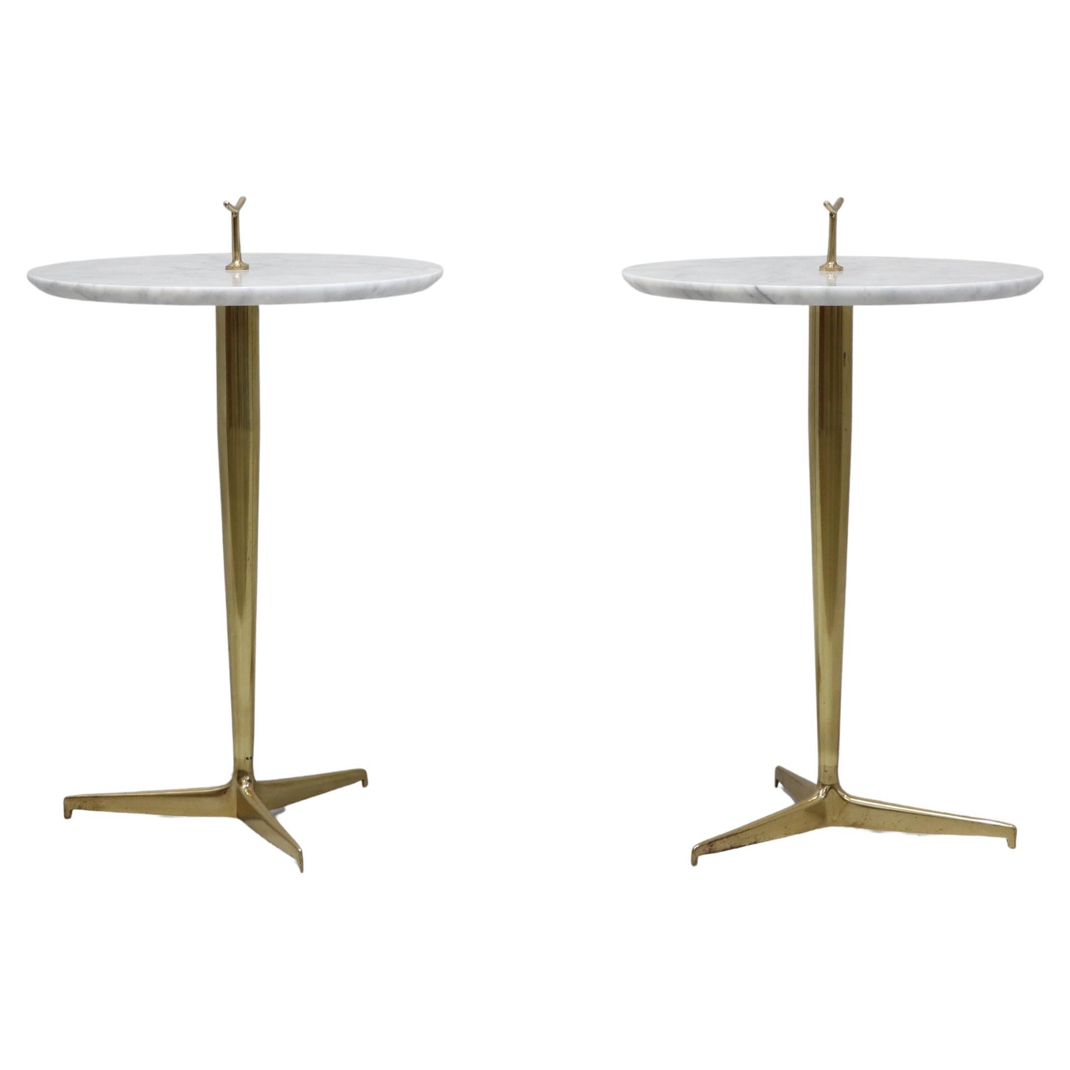 Paire de tables basses d'appoint en laiton d'Osvaldo Borsani, 1950