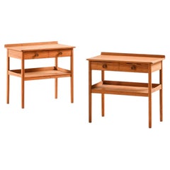 Pair of Side or Bedside Tables in Pine by Carl Malmsten, 1940s