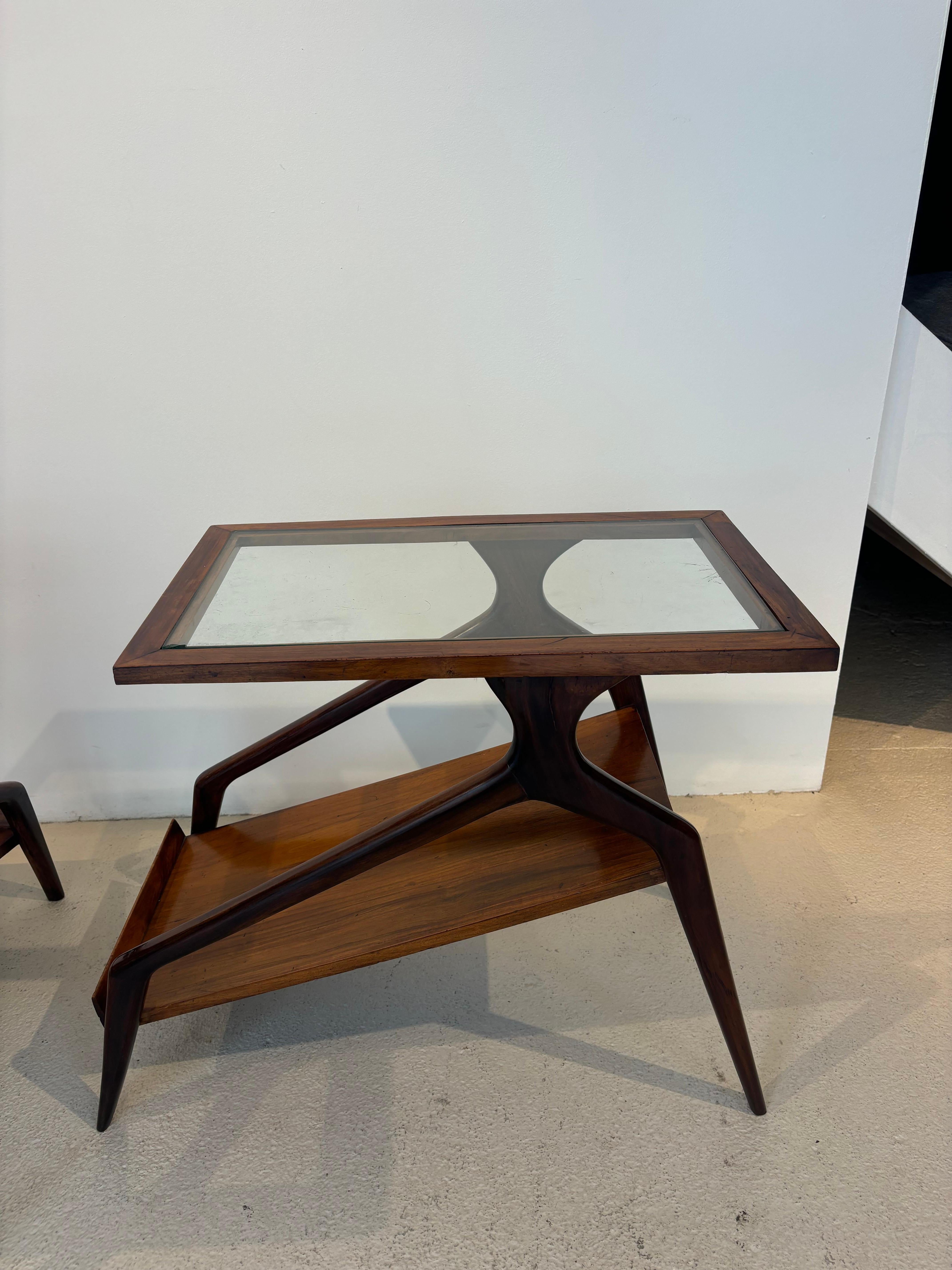 Pair of side table by Giuseppe Scapinelli For Sale 8