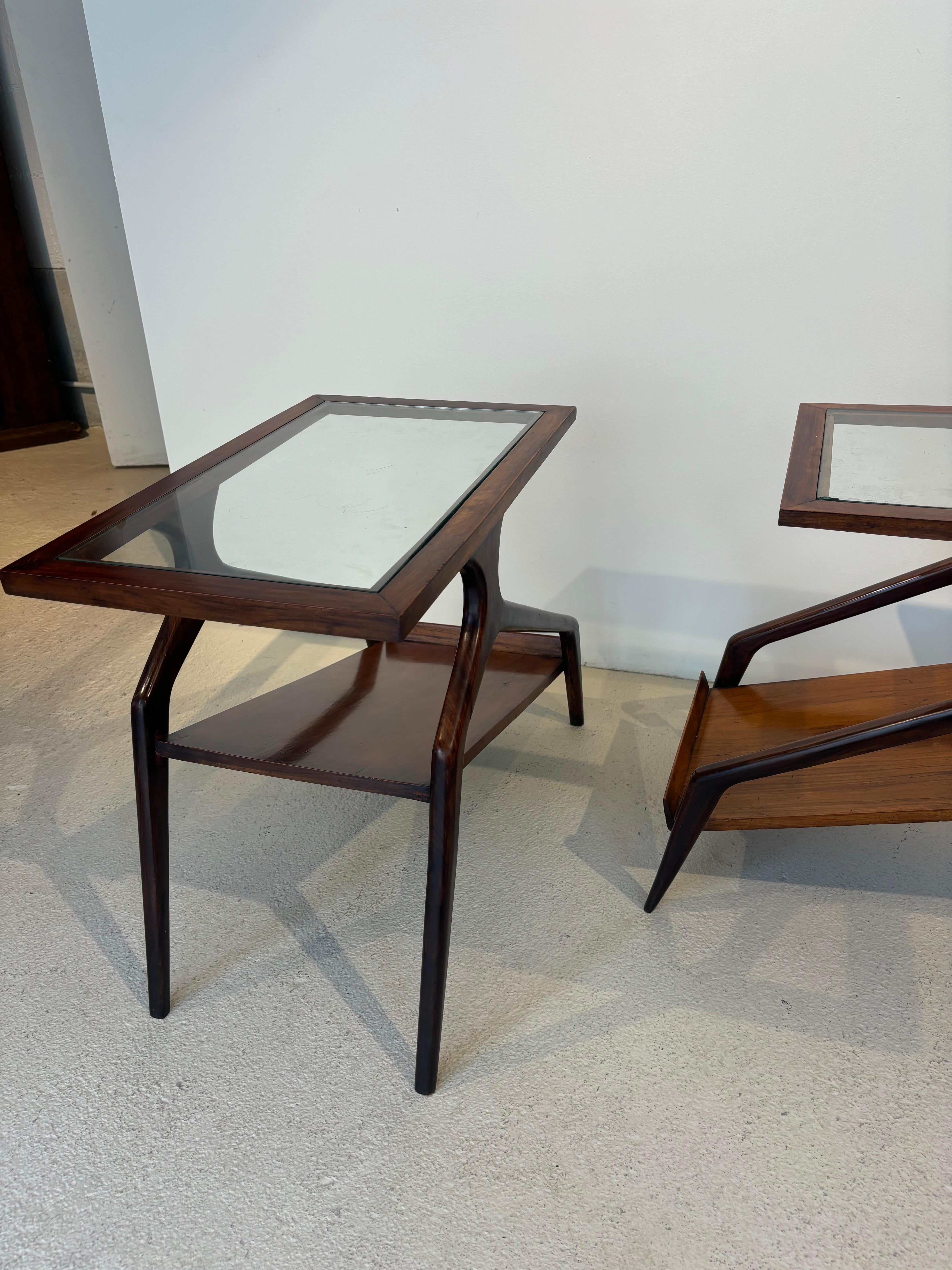 Pair of side table by Giuseppe Scapinelli For Sale 9