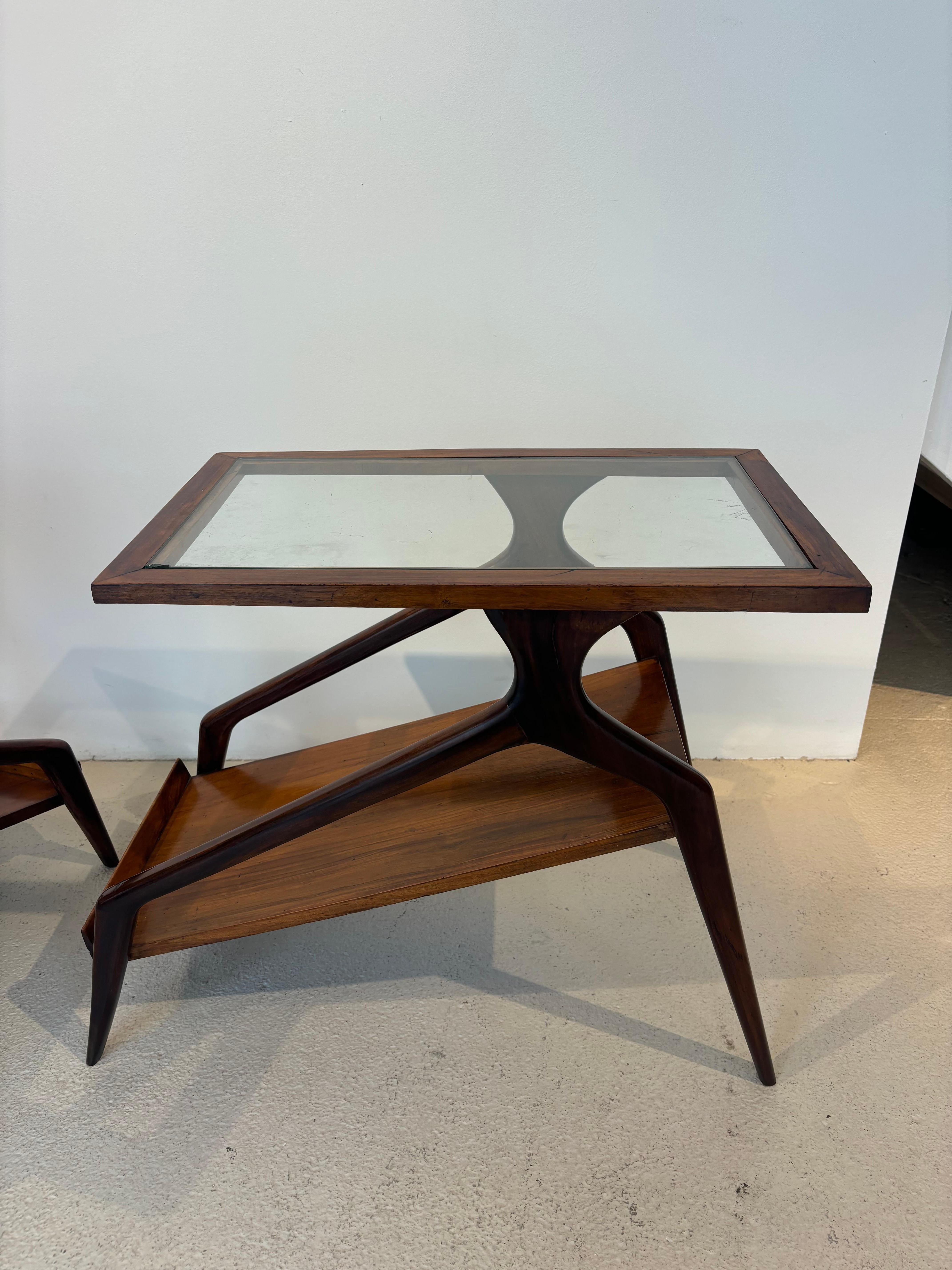 Pair of side table by Giuseppe Scapinelli For Sale 10