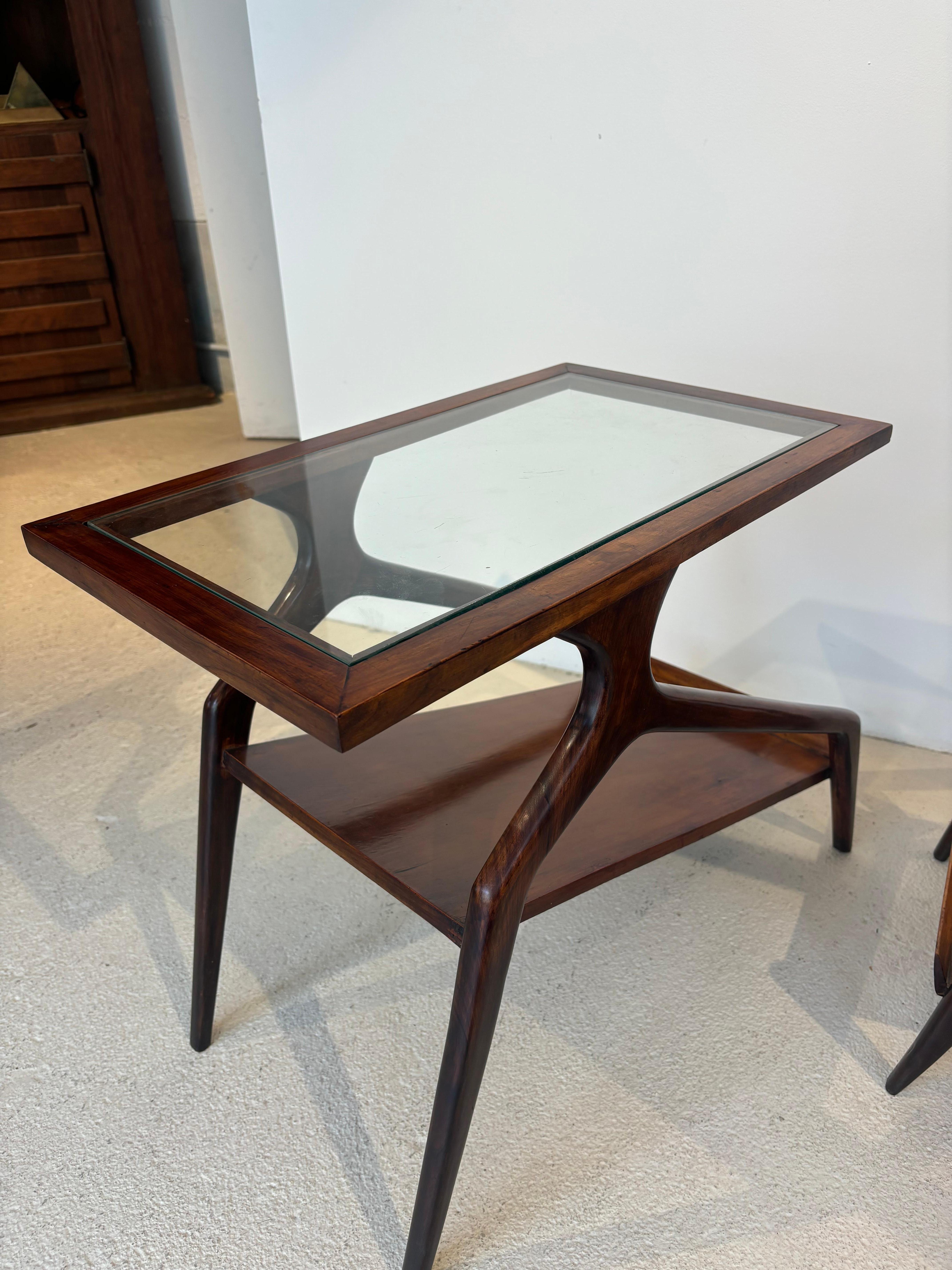 Pair of side table by Giuseppe Scapinelli For Sale 11