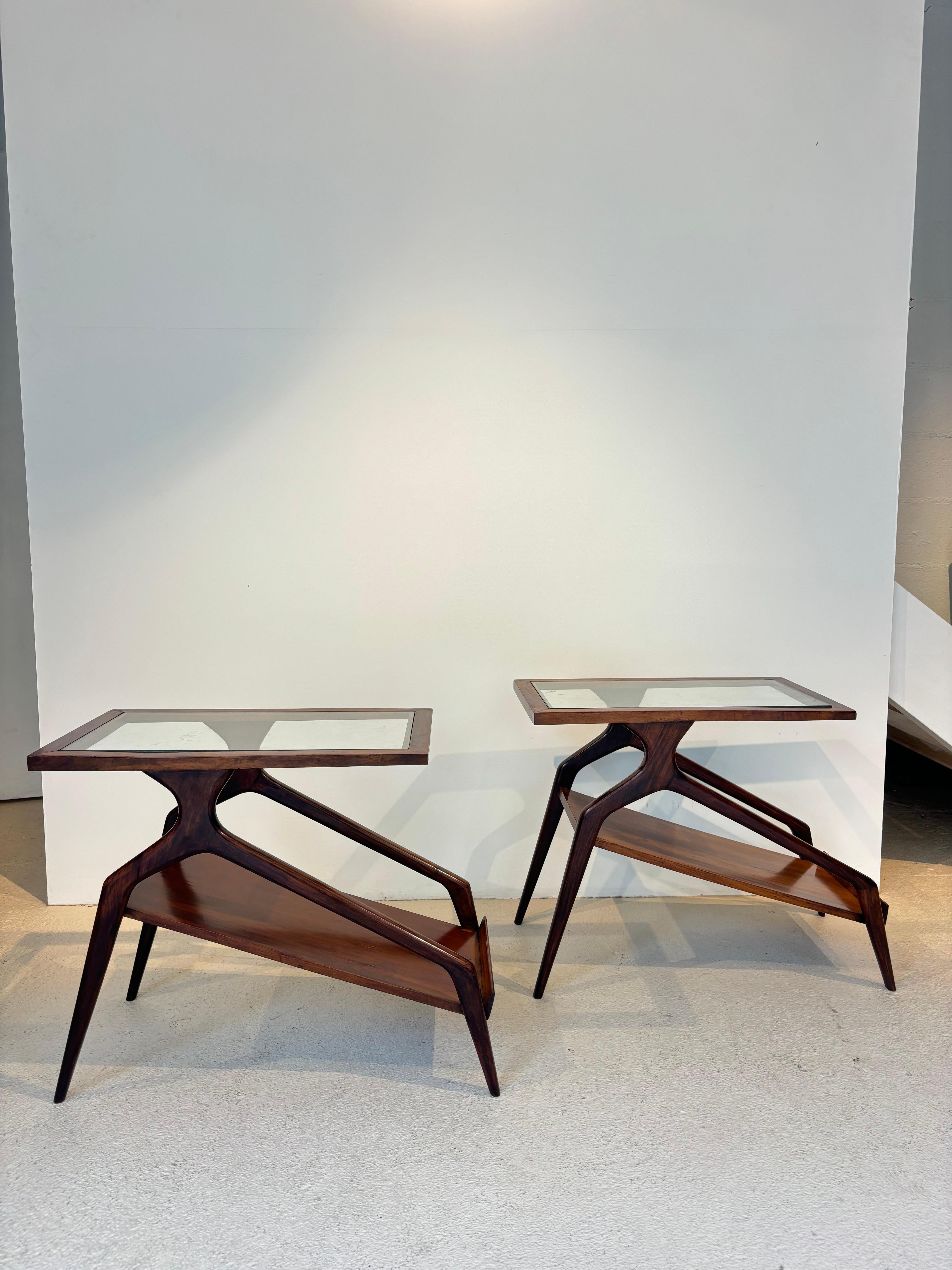 Brazilian Pair of side table by Giuseppe Scapinelli For Sale