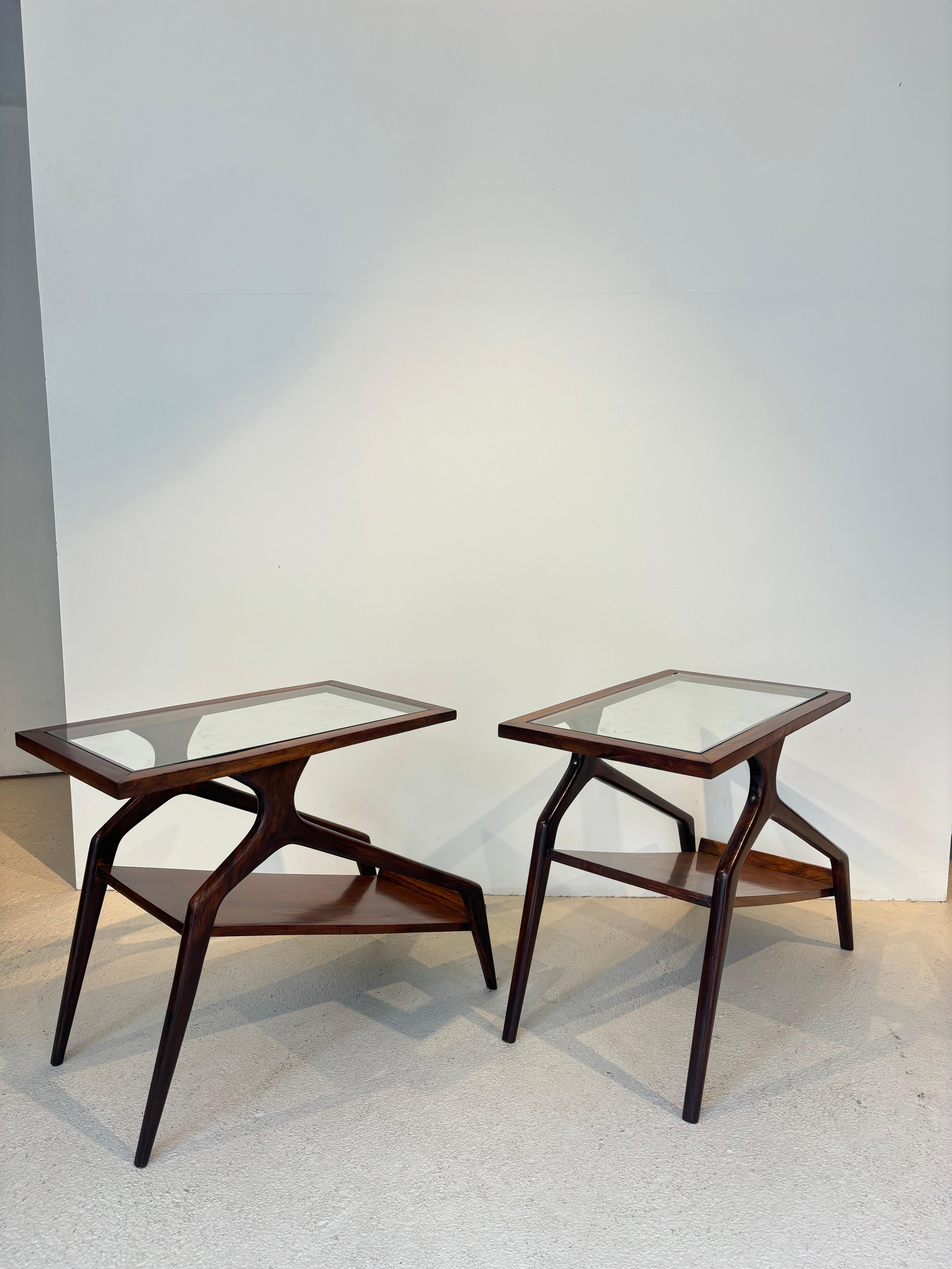 Mid-20th Century Pair of side table by Giuseppe Scapinelli For Sale