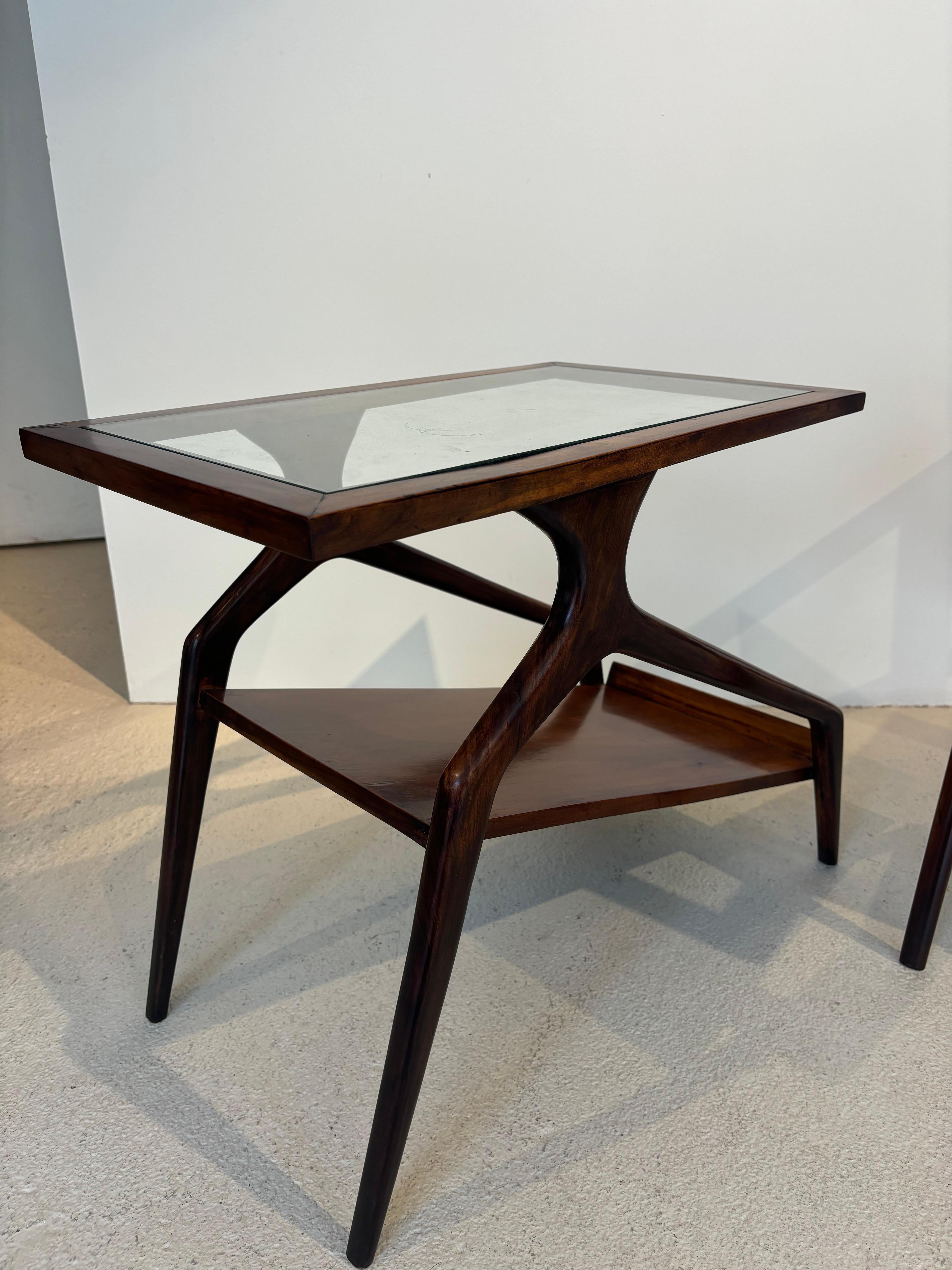 Pair of side table by Giuseppe Scapinelli For Sale 1